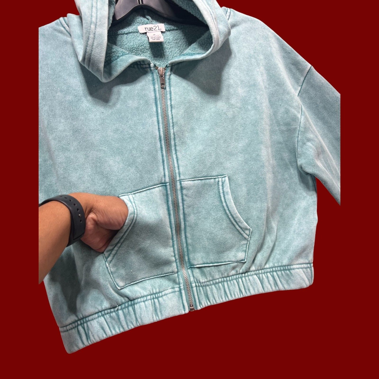rue21 Rue 21 - Women's Long Sleeve Hooded Sweatshirt - Green - Med Size M / US 6-8 / IT 42-44 - 10 Thumbnail
