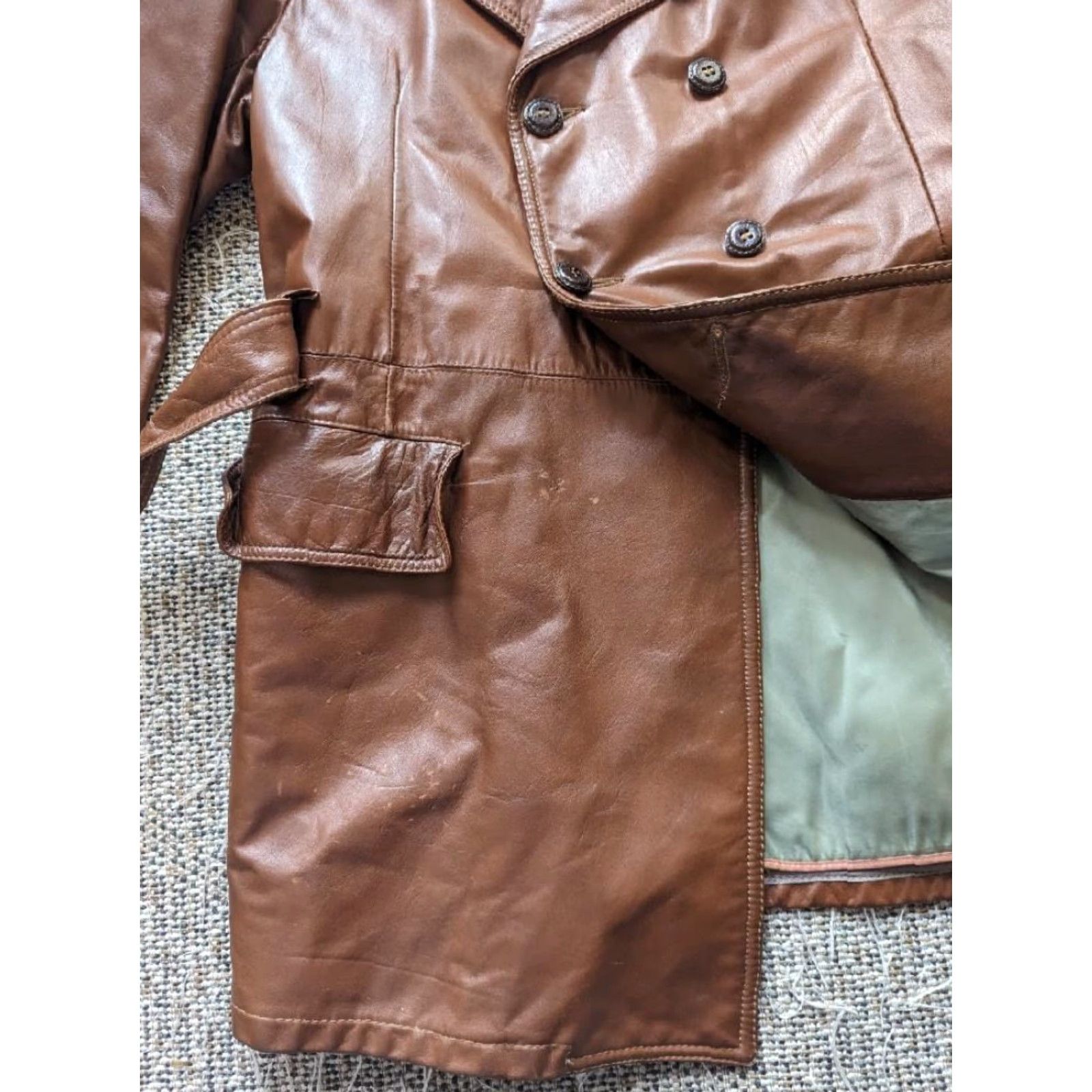 Vintage VINTAGE Lakeland Trench Coat Men M Brown Leather Belted USA Made Coat Size US M / EU 48-50 / 2 - 6 Thumbnail