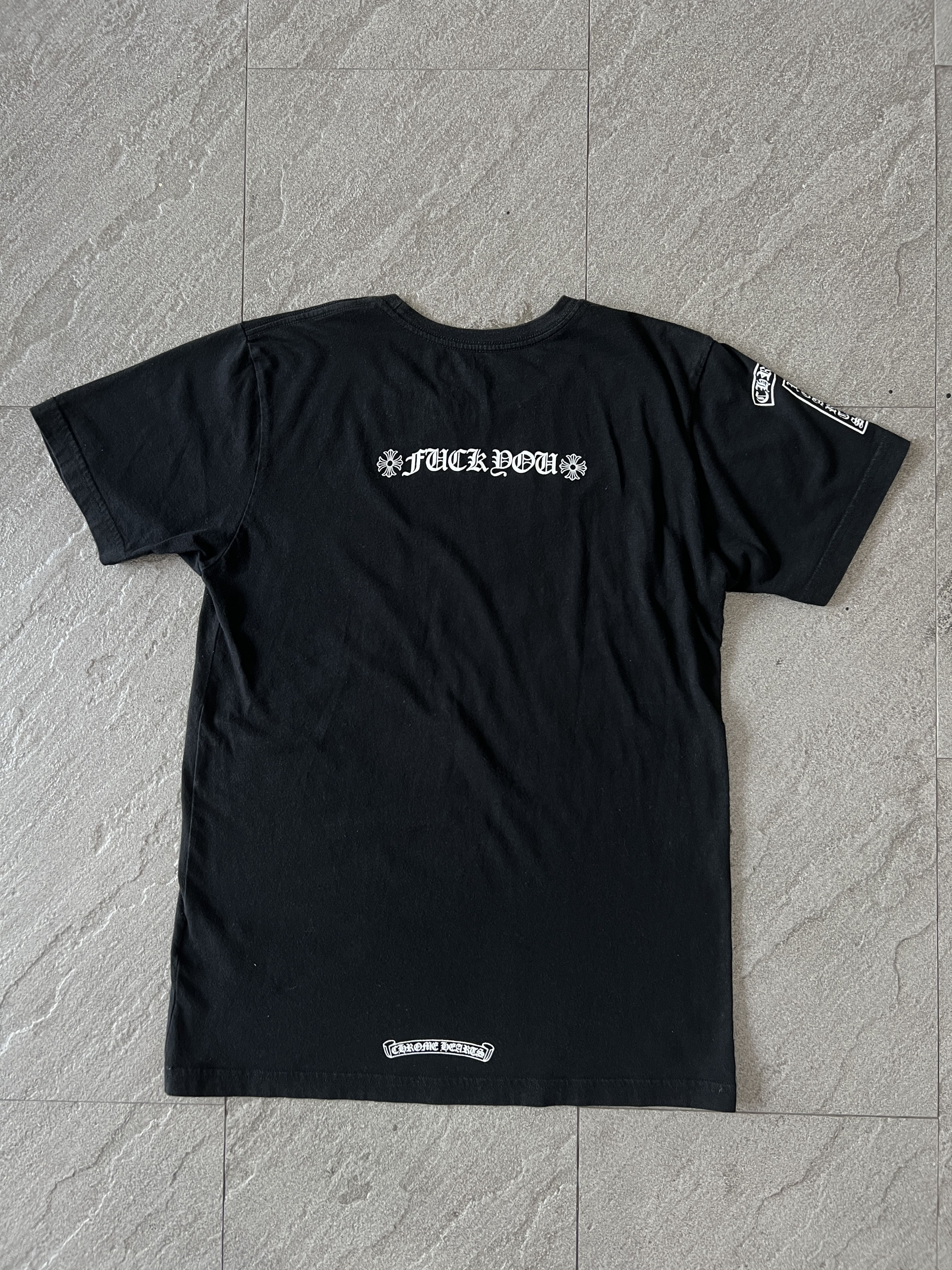 Chrome Hearts Chrome Hearts Pocket Tee Fuck You Script Back Black M Size US M / EU 48-50 / 2 - 2 Thumbnail