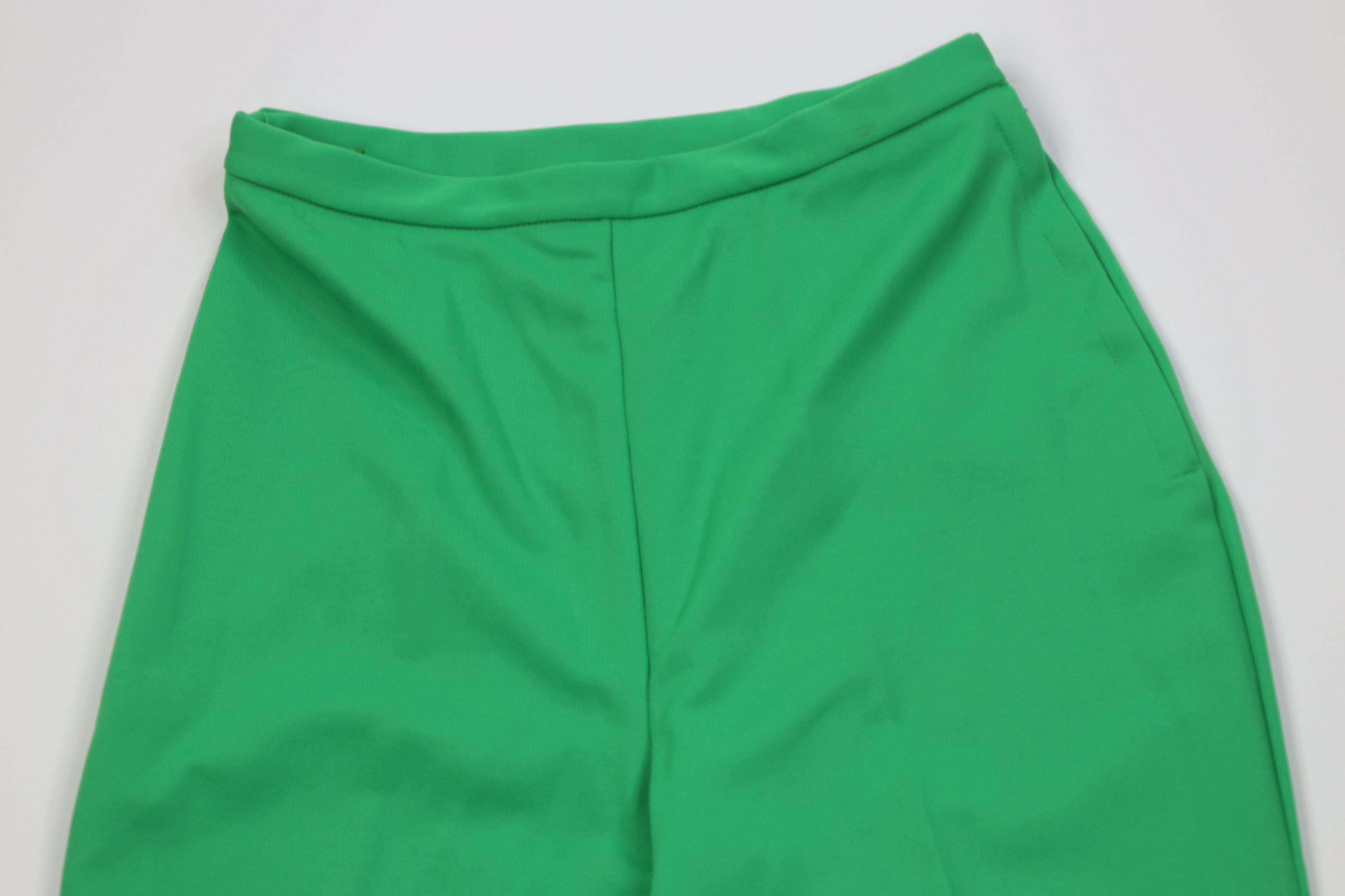 Vintage Vintage 70s Streetwear Flared Wide Leg Chino Pants Green USA Size 28" / US 6 / IT 42 - 2 Thumbnail