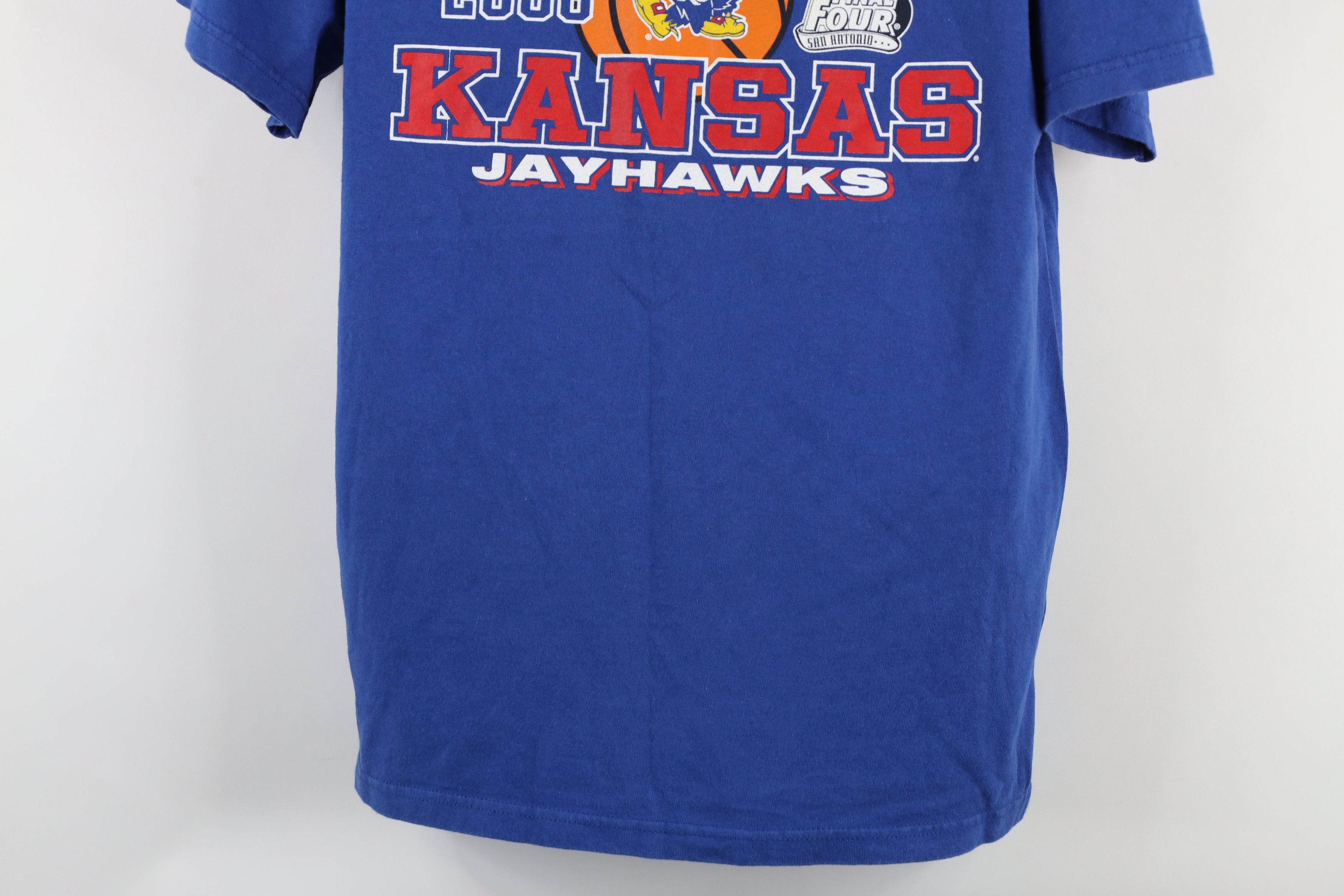 Vintage Vintage Y2K Four Kansas University Basketball T-Shirt Blue Size US L / EU 52-54 / 3 - 3 Thumbnail