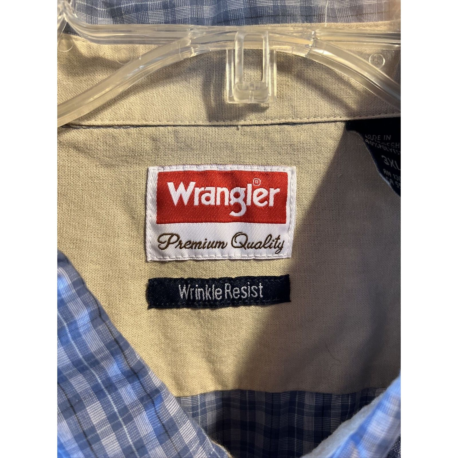 Wrangler Wrangler Premium Shirt Men’s 3XL Gray LS Check Western Shirt Size US XXL / EU 58 / 5 - 3 Thumbnail