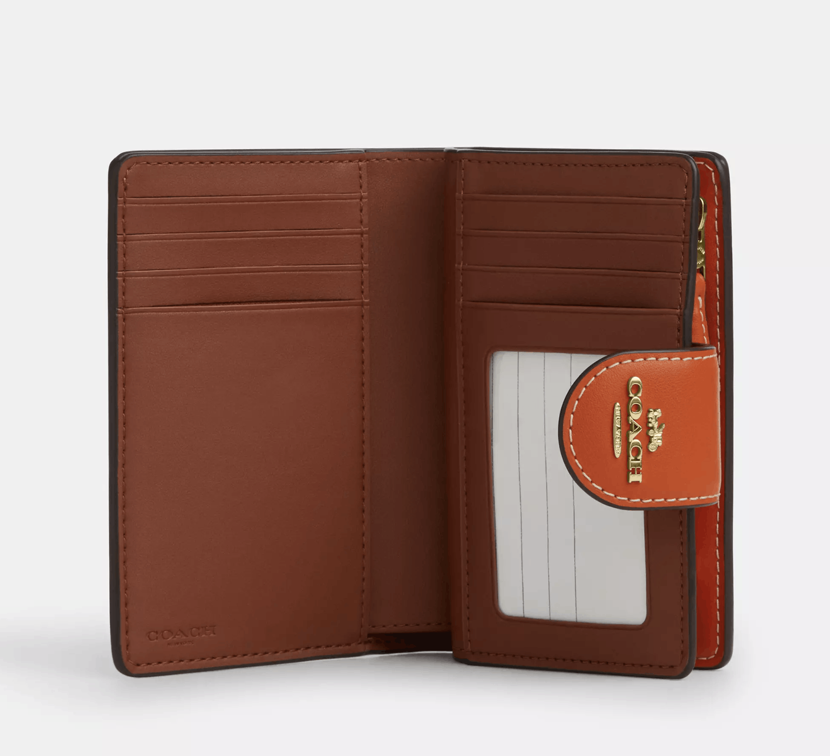 Medium Corner Zip Wallet With Orange Print CAP04