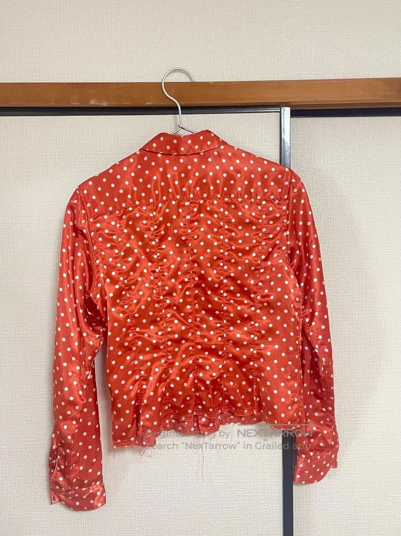 Comme des Garcons Comme Des Garcons Satin polka dot shirt with lace decorati Size S / US 4 / IT 40 - 2 Thumbnail