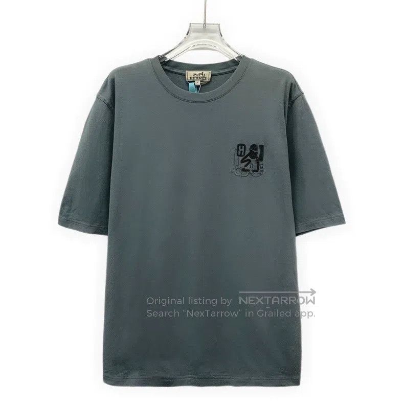 Hermes Hermes Eucalyptus Green Leather Mark Embroidered Cotton Ro Size US M / EU 48-50 / 2 - 1 Thumbnail