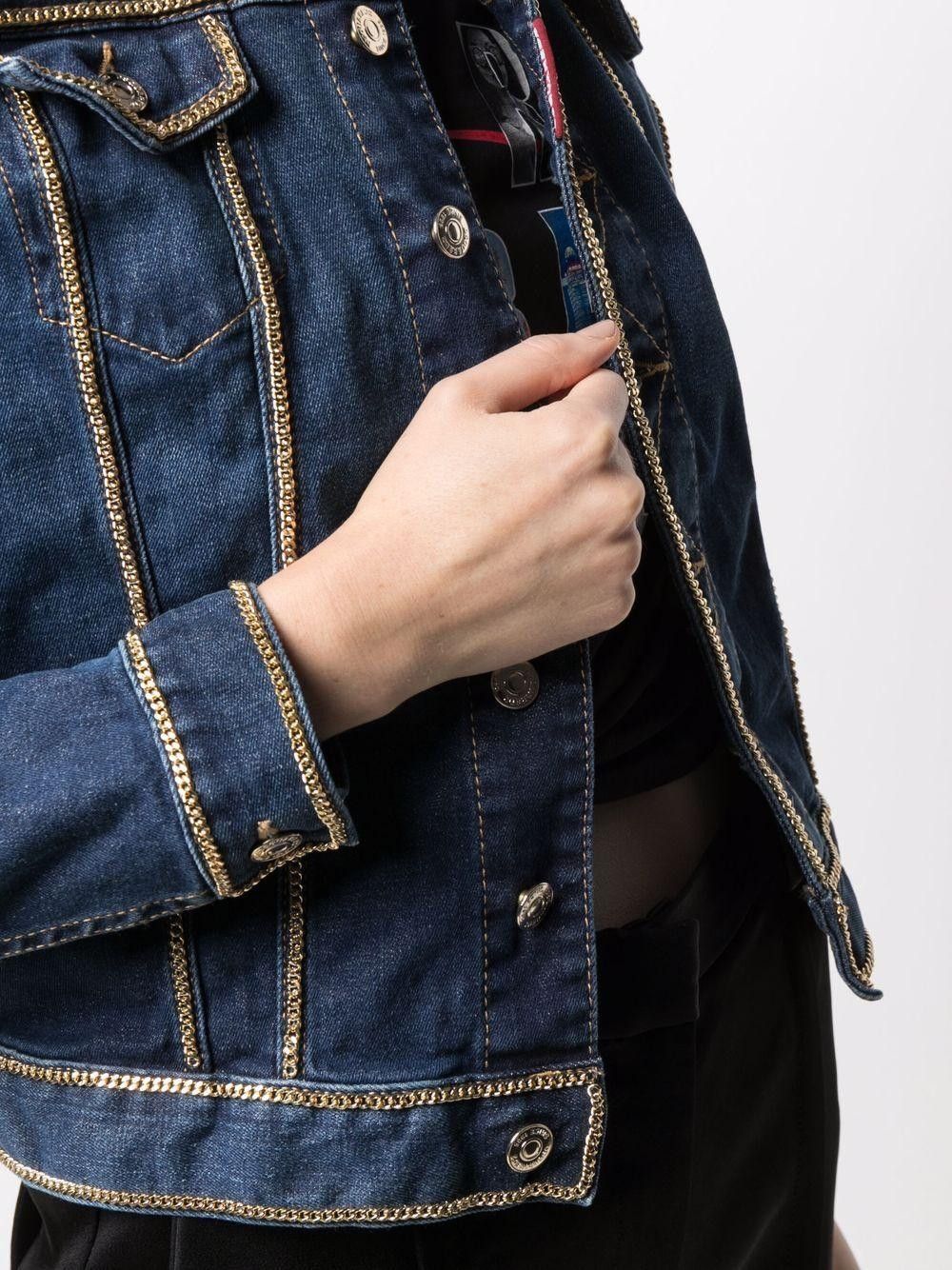 Dsquared2 DSQUARED2 chain-detailed cropped denim jacket Size M / US 6-8 / IT 42-44 - 8 Thumbnail