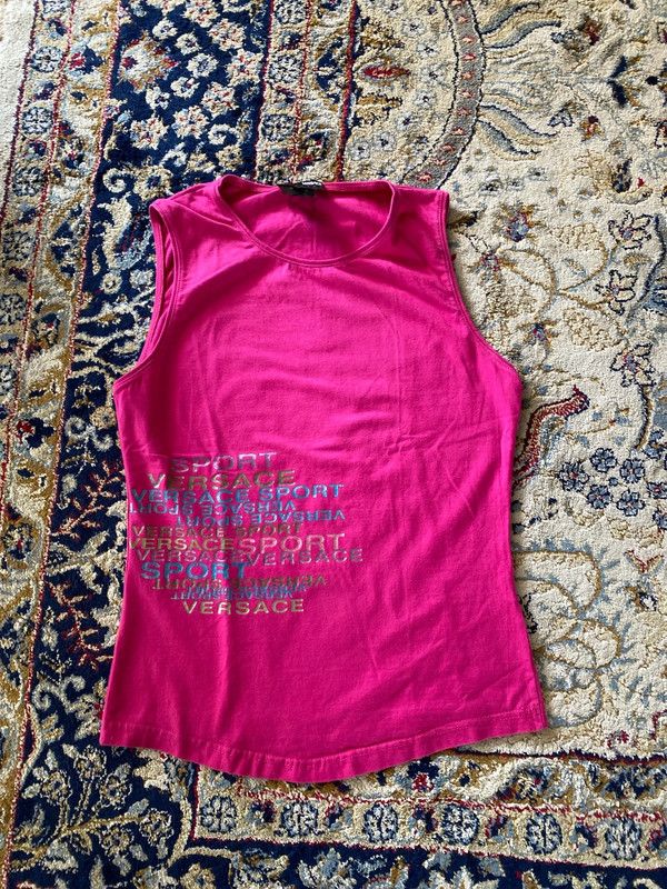 Versace Versace Top Shirt Crop Blouse Printed Graphic 2000s EX0144 Size S / US 4 / IT 40 - 1 Thumbnail