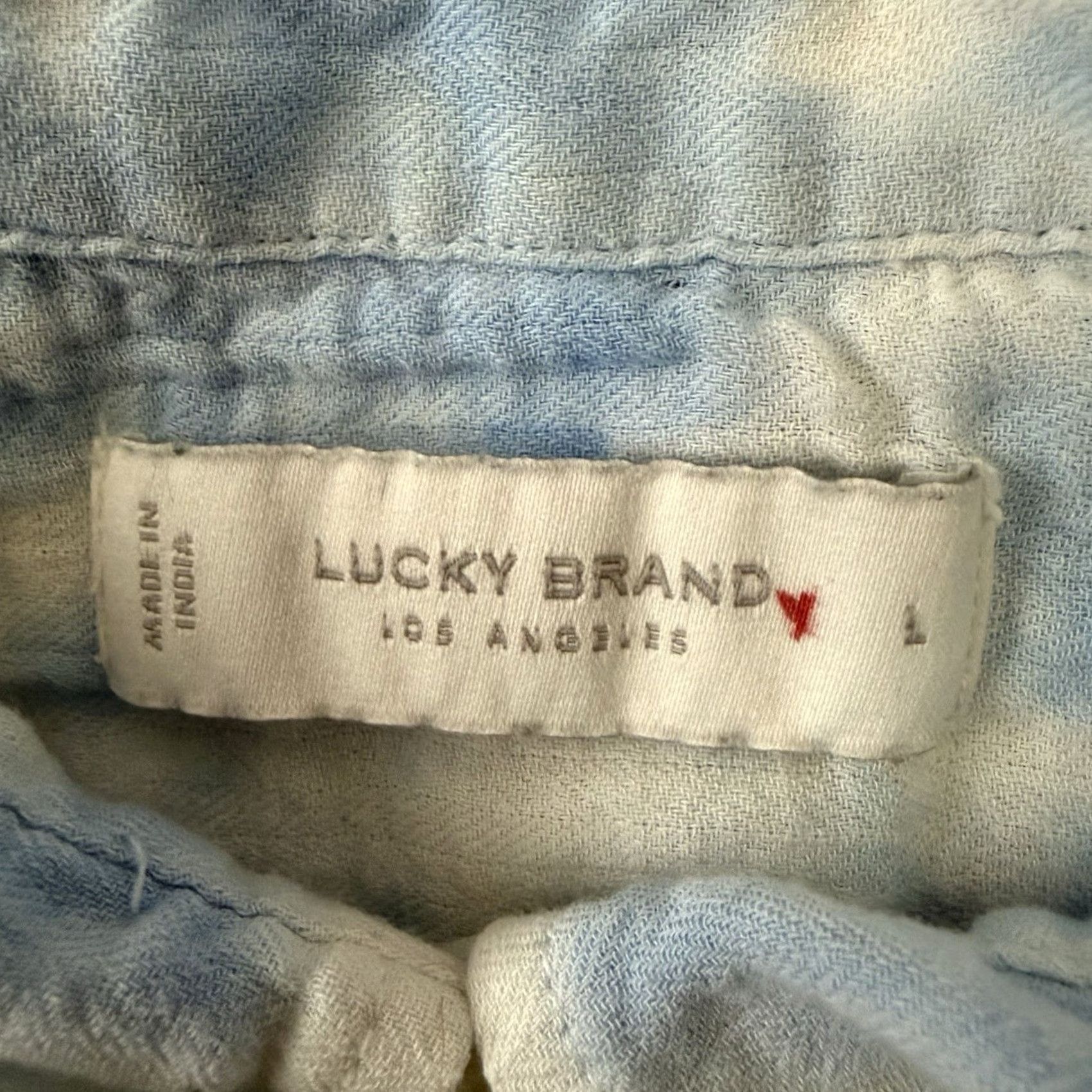 Lucky Brand Lucky Brand Button-Up Shirt Womens L Blue White Tie Dye Long Sleeve Top Size L / US 10 / IT 46 - 2 Thumbnail