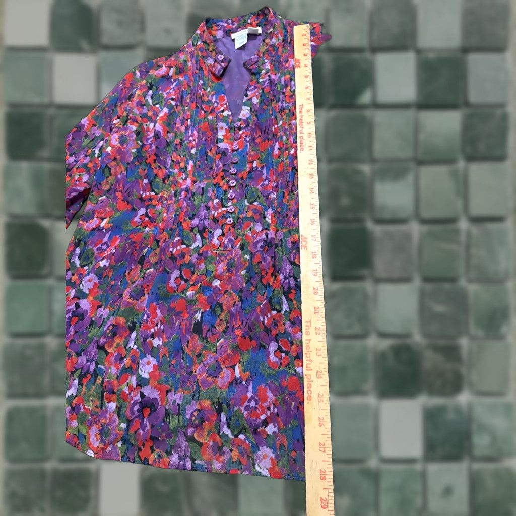 Coldwater Creek COLDWATER CREEK Blouse Womens Size M Purple Sheer Long Sleeve Light Weight Regular Pullover Shirt 10 - 12 Spring Summer Casual Girls? Size M / US 6-8 / IT 42-44 - 1 Thumbnail