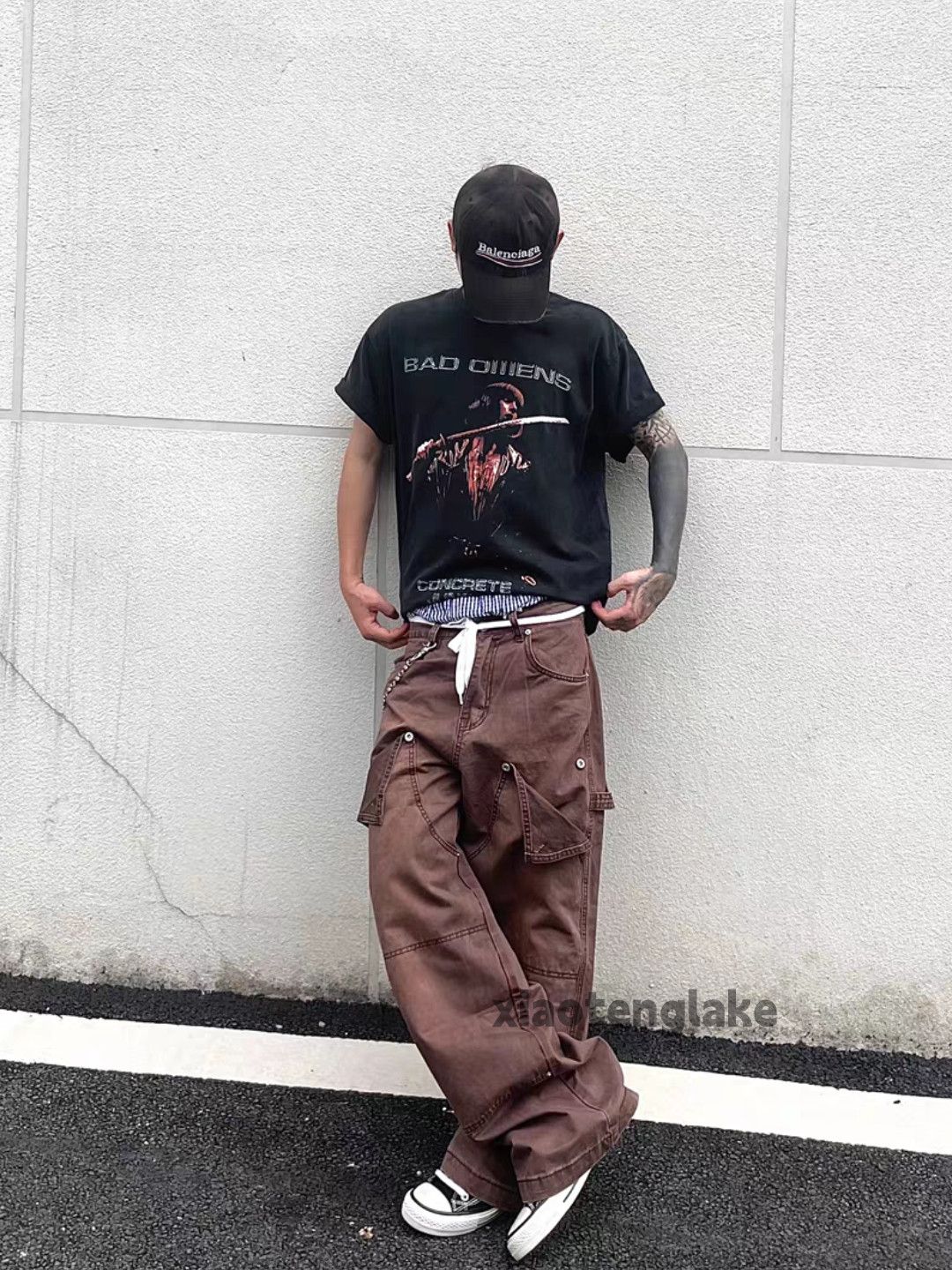 Designer Unisex outdoor utility loose baggy Carpenter hiphop pants Size US 30 / EU 46 - 4 Thumbnail