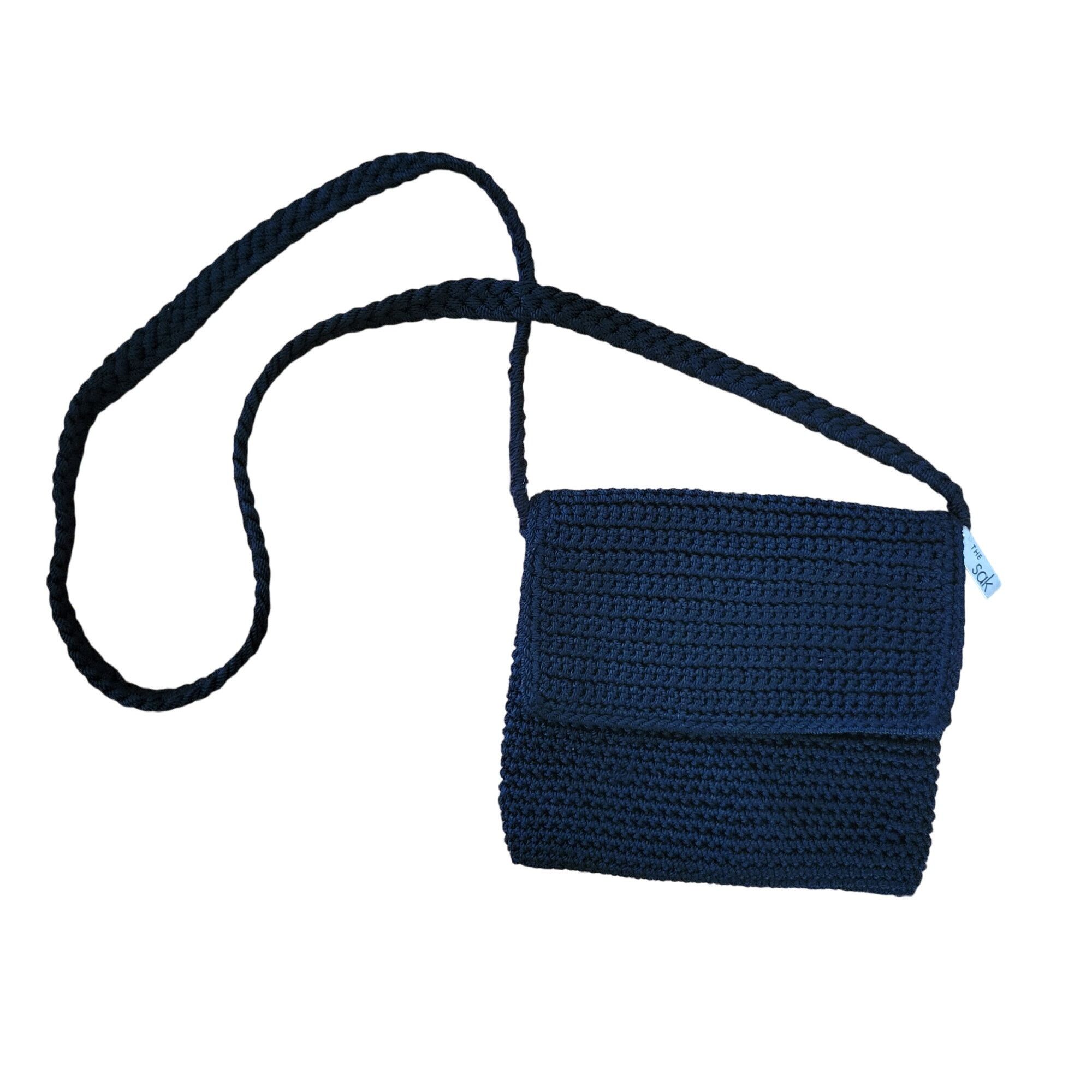 The Sak Black Crochet Crossbody Bag Shoulder Strap Travel Ne, Women's