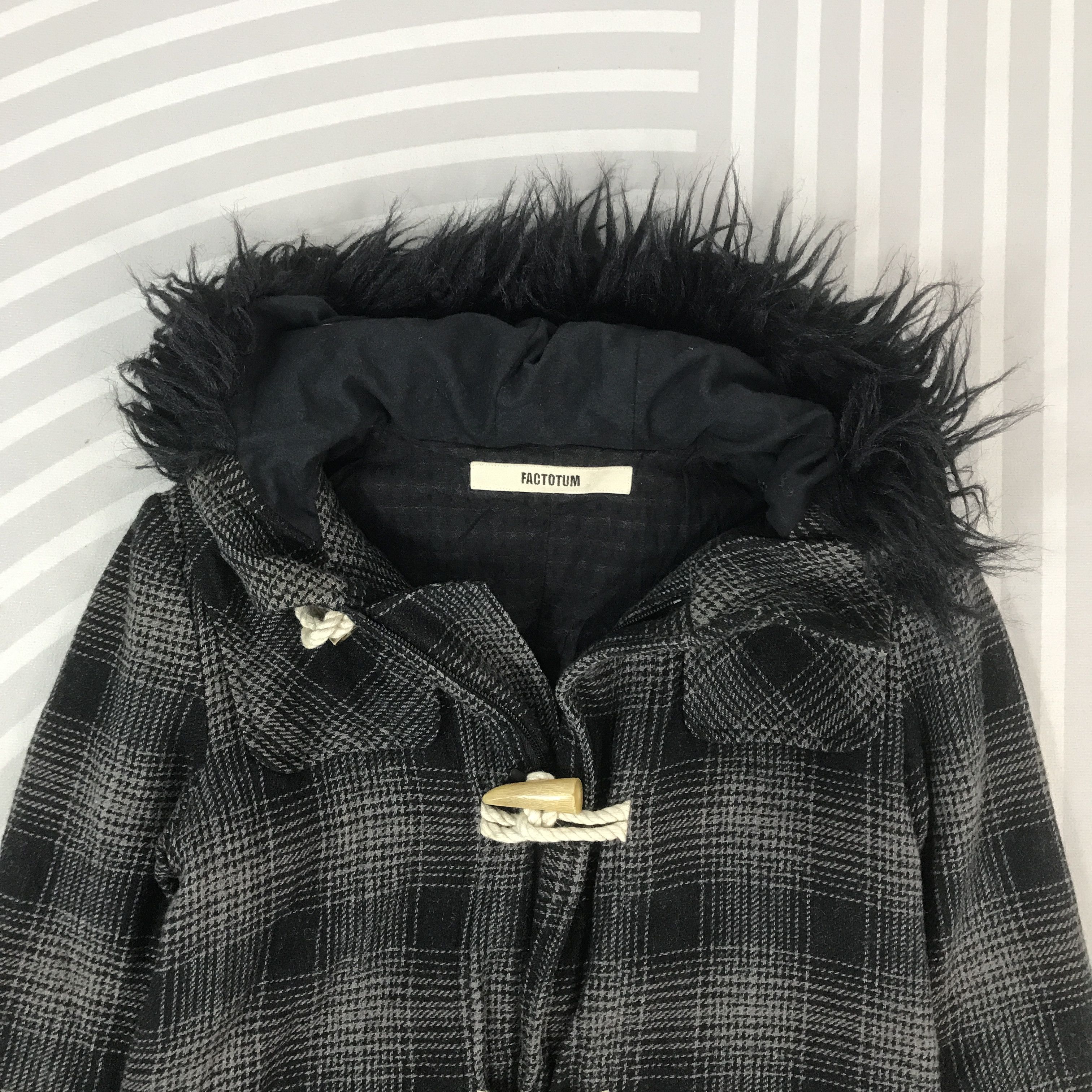 FACTOTUM Vintage Factotum Black Tartan Fur hoodie Jacket Size US M / EU 48-50 / 2 - 2 Thumbnail