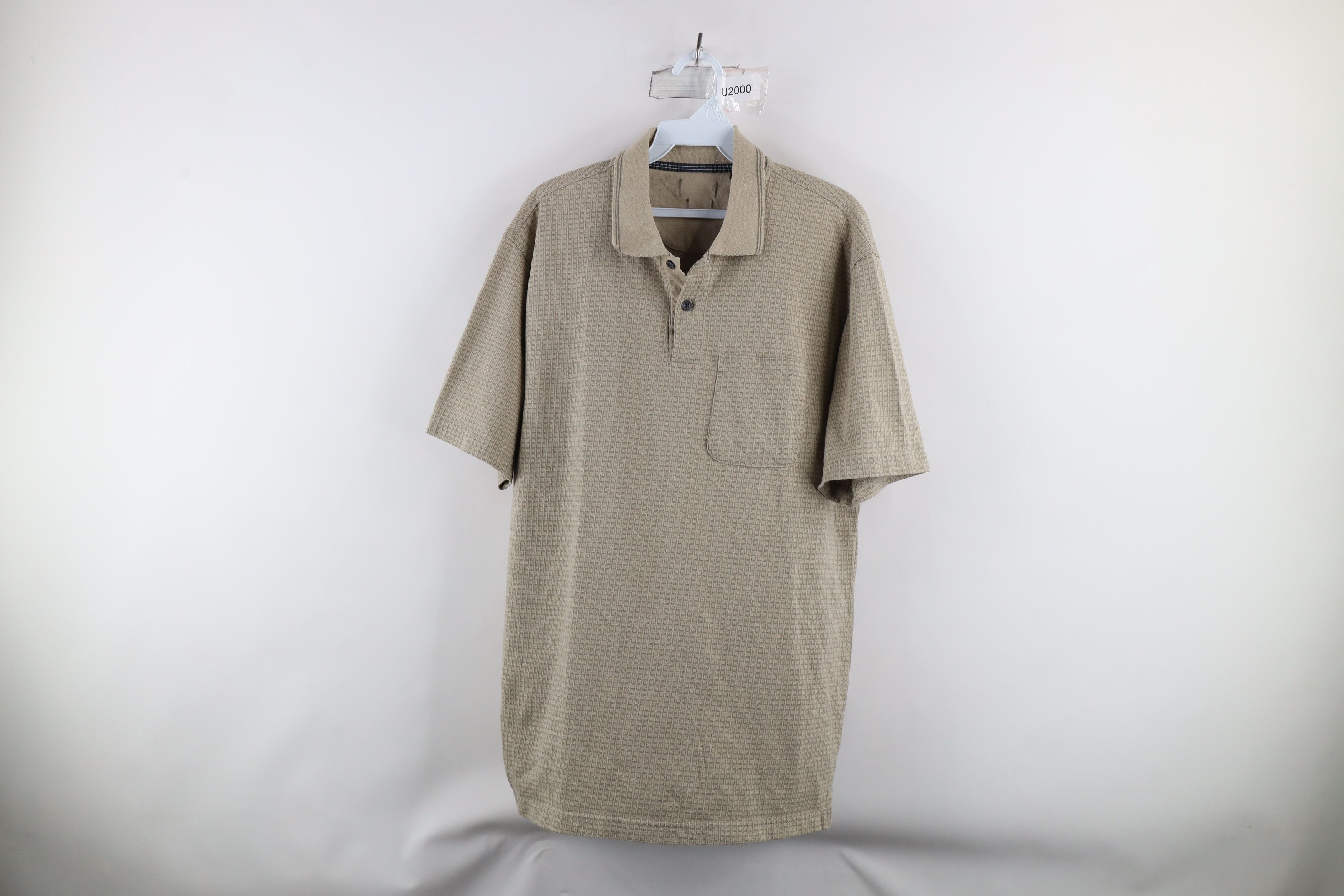Vintage Vintage 90s Streetwear Geometric Collared Golf Polo Shirt Size US L / EU 52-54 / 3 - 1 Thumbnail
