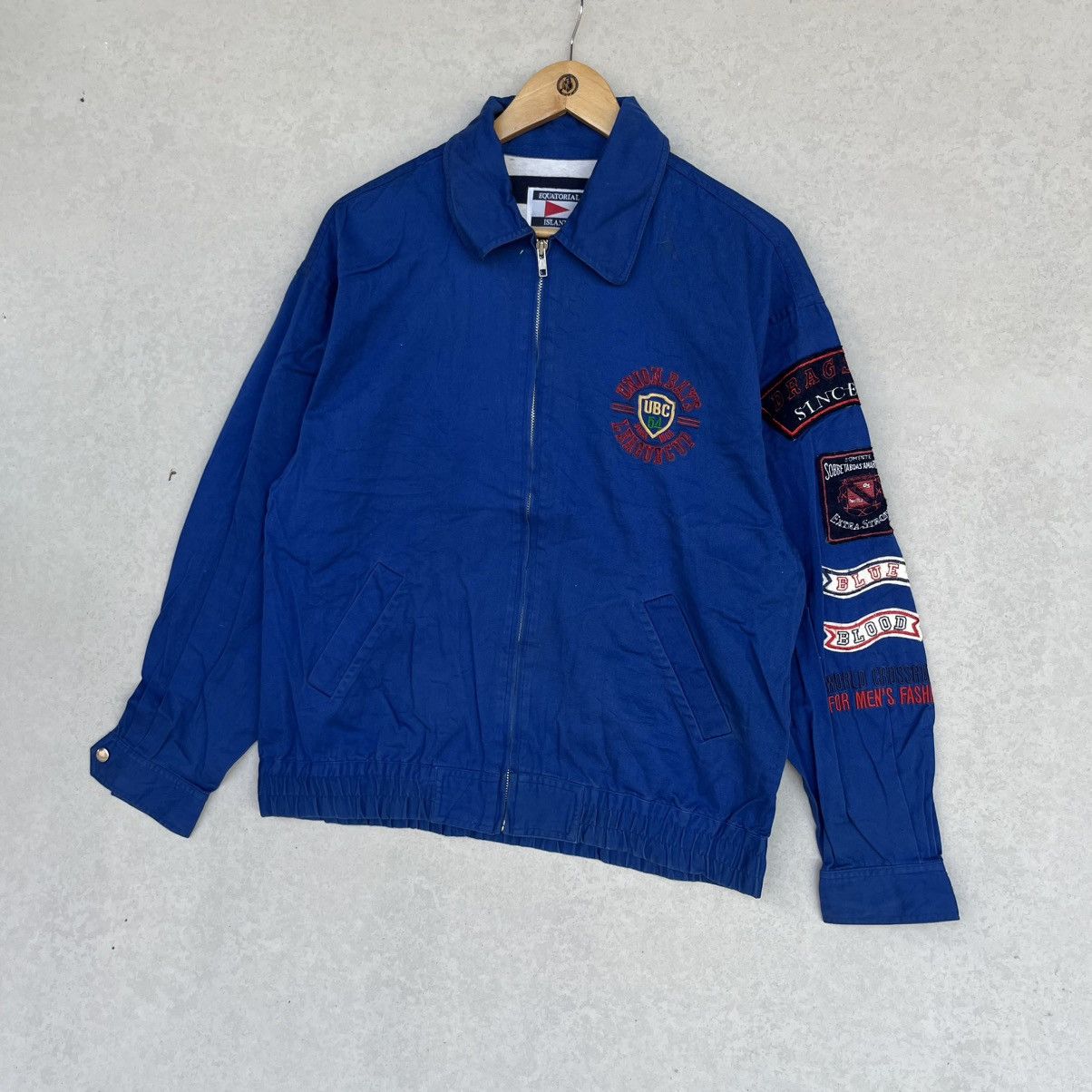 Other Vintage 90s Equatorial Island Zip Up Jacket Blue Colour Size US L / EU 52-54 / 3 - 2 Thumbnail