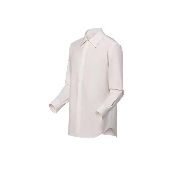 Louis Vuitton Long-Sleeved Silk and Cotton Blend Evening Shirt - 38 M Size 38R - 3 Thumbnail