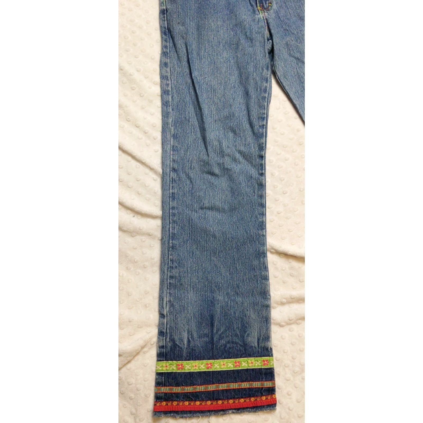 Denime VINTAGE Outlaw Jeans Womens 7 Blue Denim Light Wash 5-Pocket High Rise Regular Fit Jeans Womens Styles 90s Hippie Cowgirl USA Size 27" / US 4 / IT 40 - 4 Thumbnail