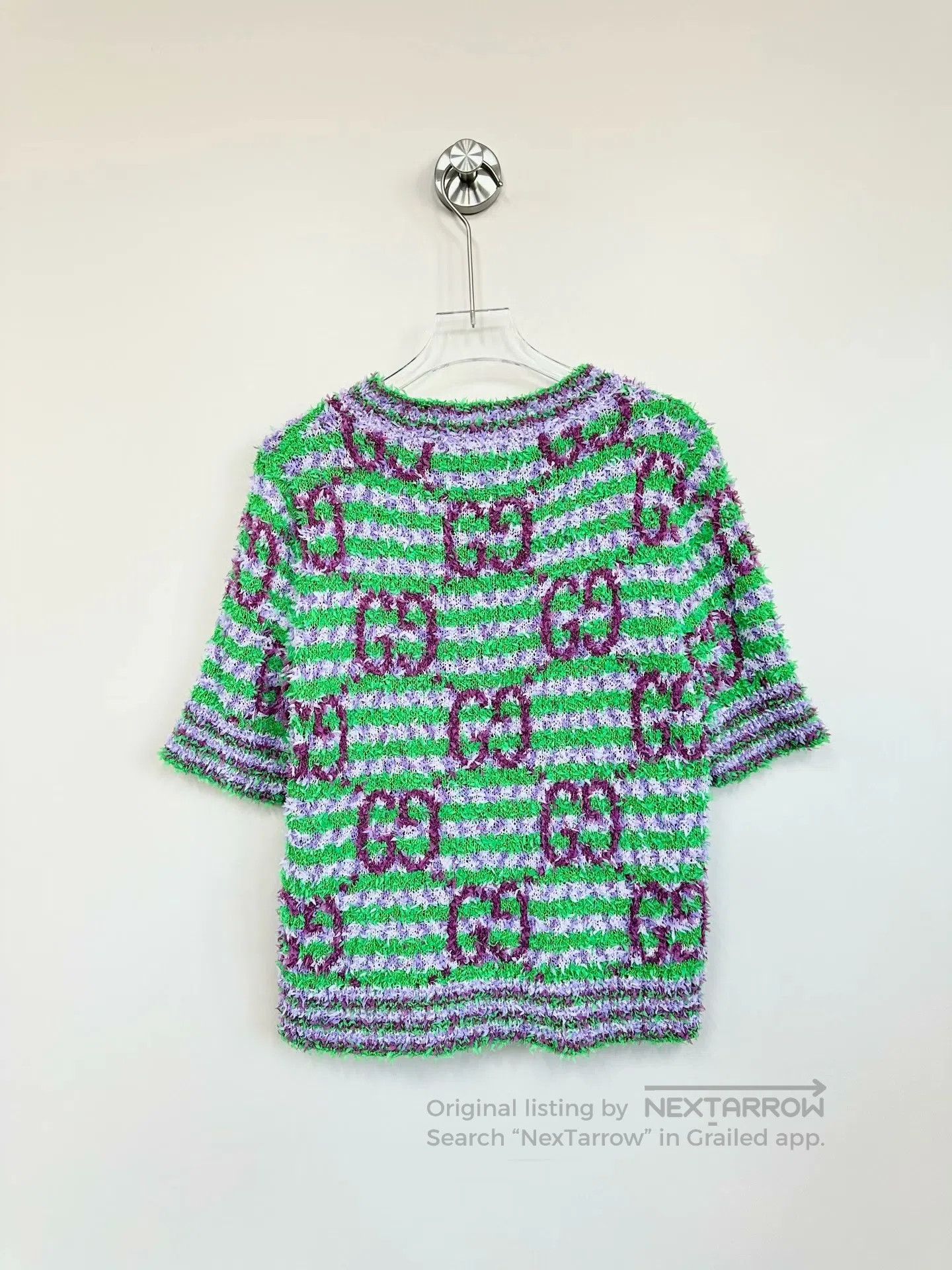 Gucci Guicci Color Block Double G Full Print Logo Knit Short Sle Size XS / US 0-2 / IT 36-38 - 2 Thumbnail