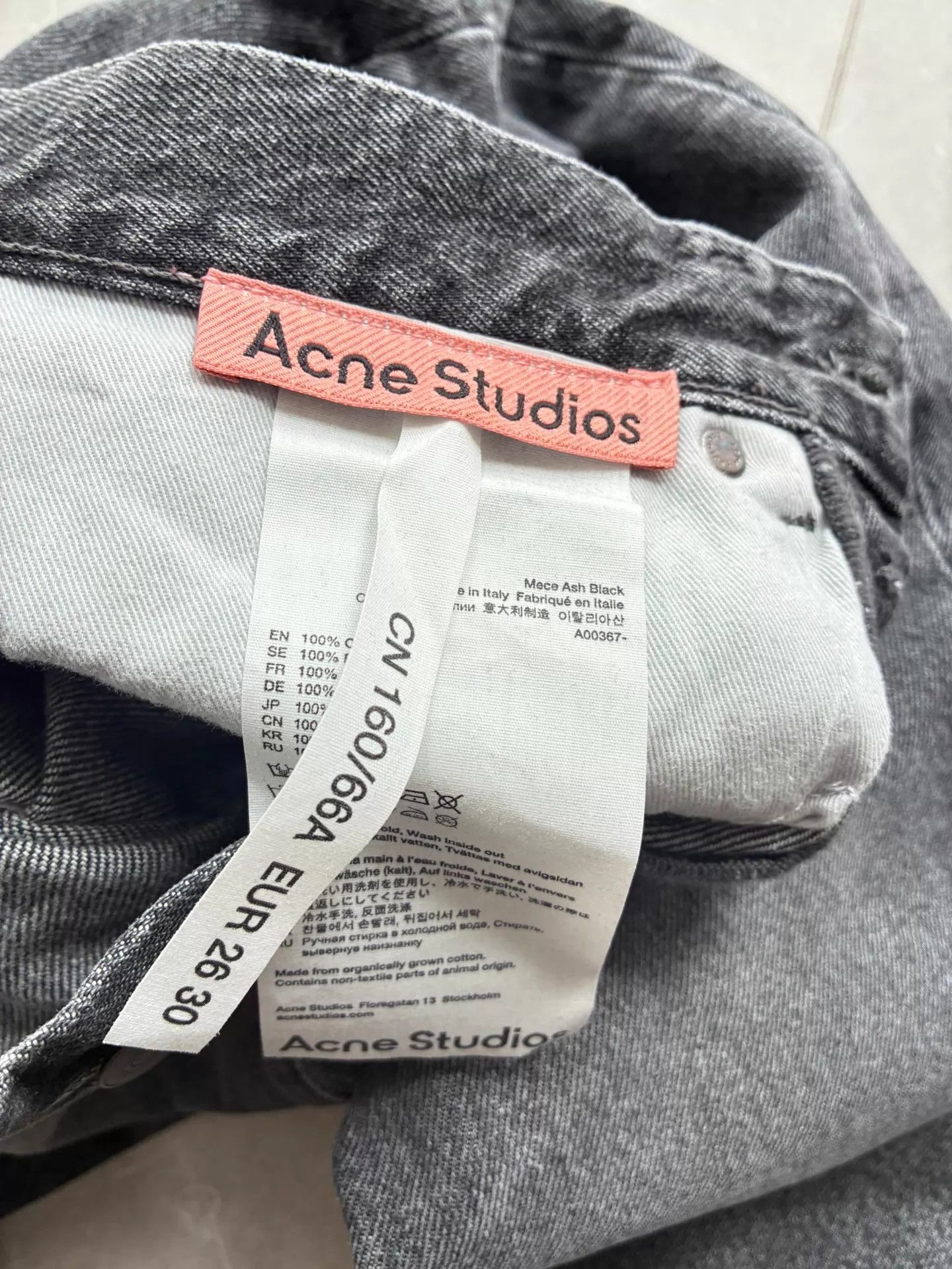 Acne Studios Acne Studios Black Gray Straight Jeans 26 Size 26" / US 2 / IT 38 - 4 Thumbnail
