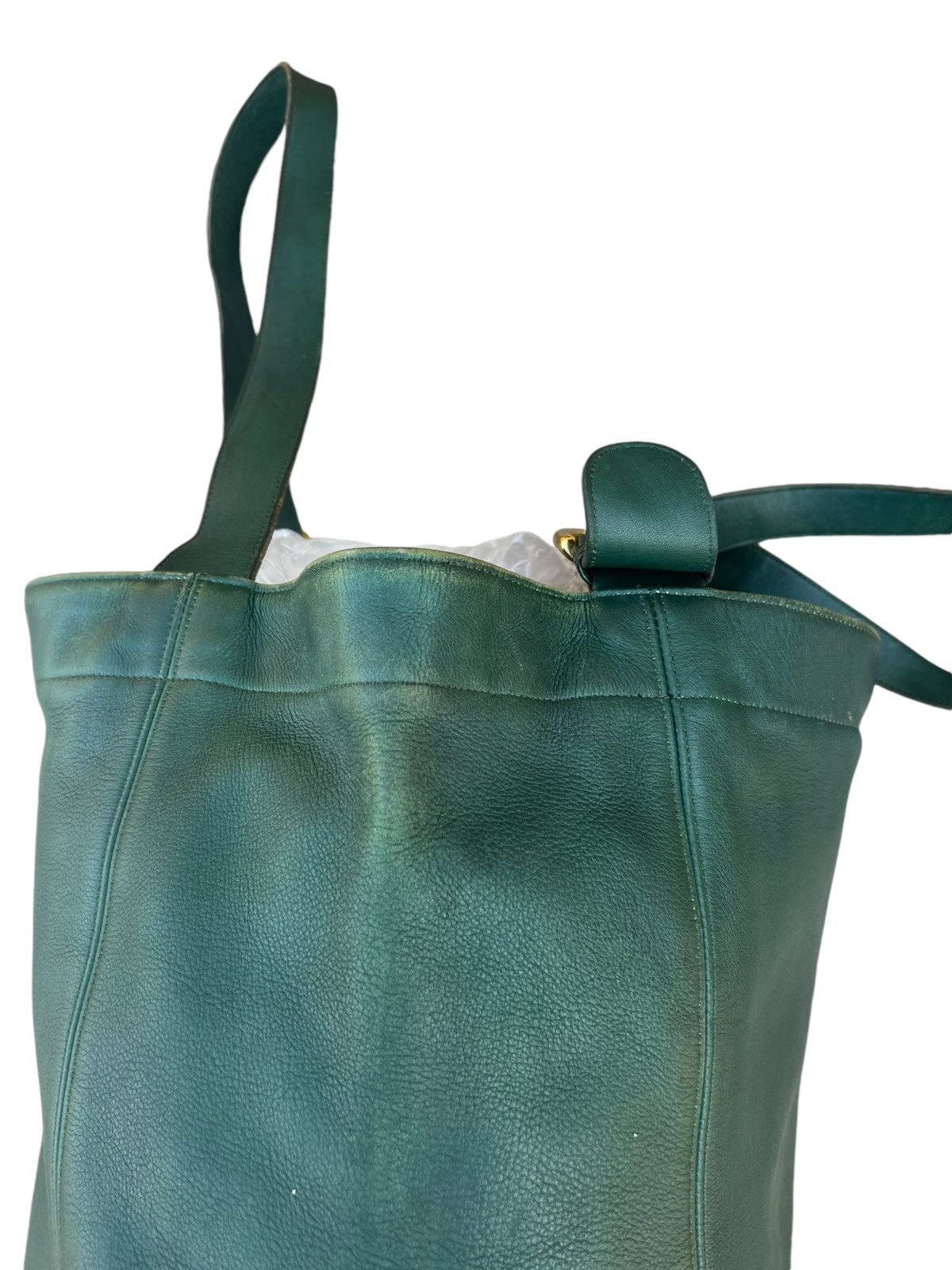 Leather Vintage 90s COACH Distressed Patina Leather Tote Bag Size ONE SIZE - 18 Thumbnail