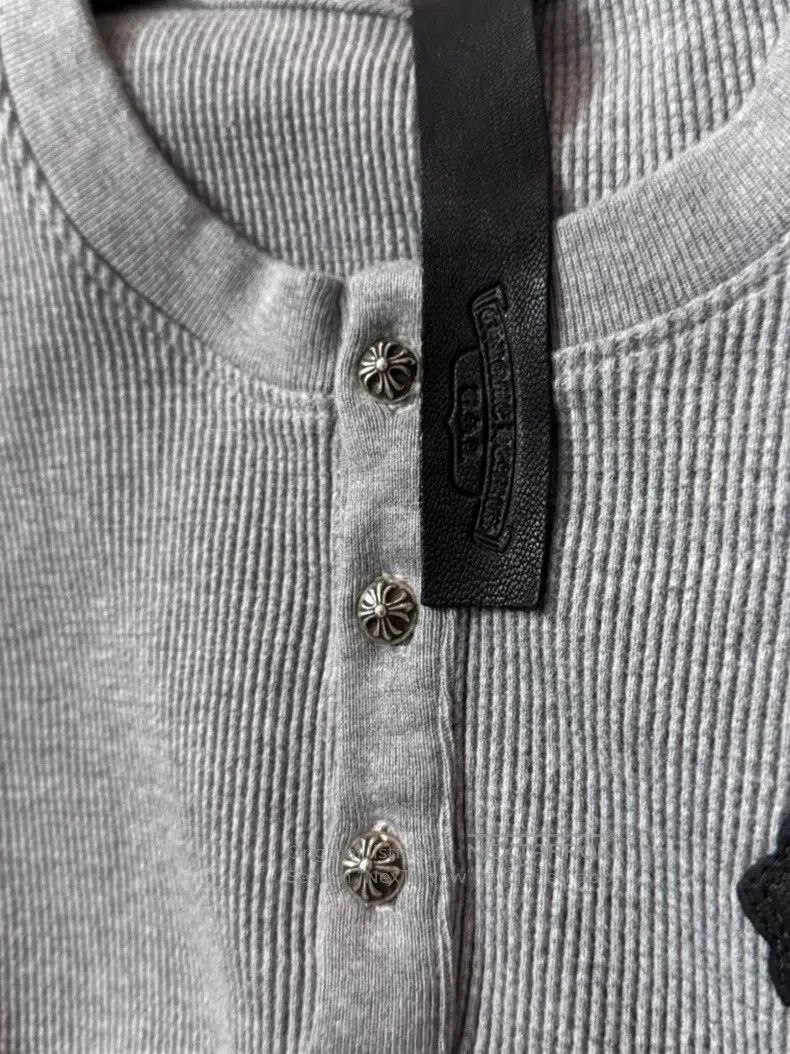 Chrome Hearts CHROME HEARTS Size M Grey Waffle Long Sleeve Sweater Size US M / EU 48-50 / 2 - 8 Thumbnail