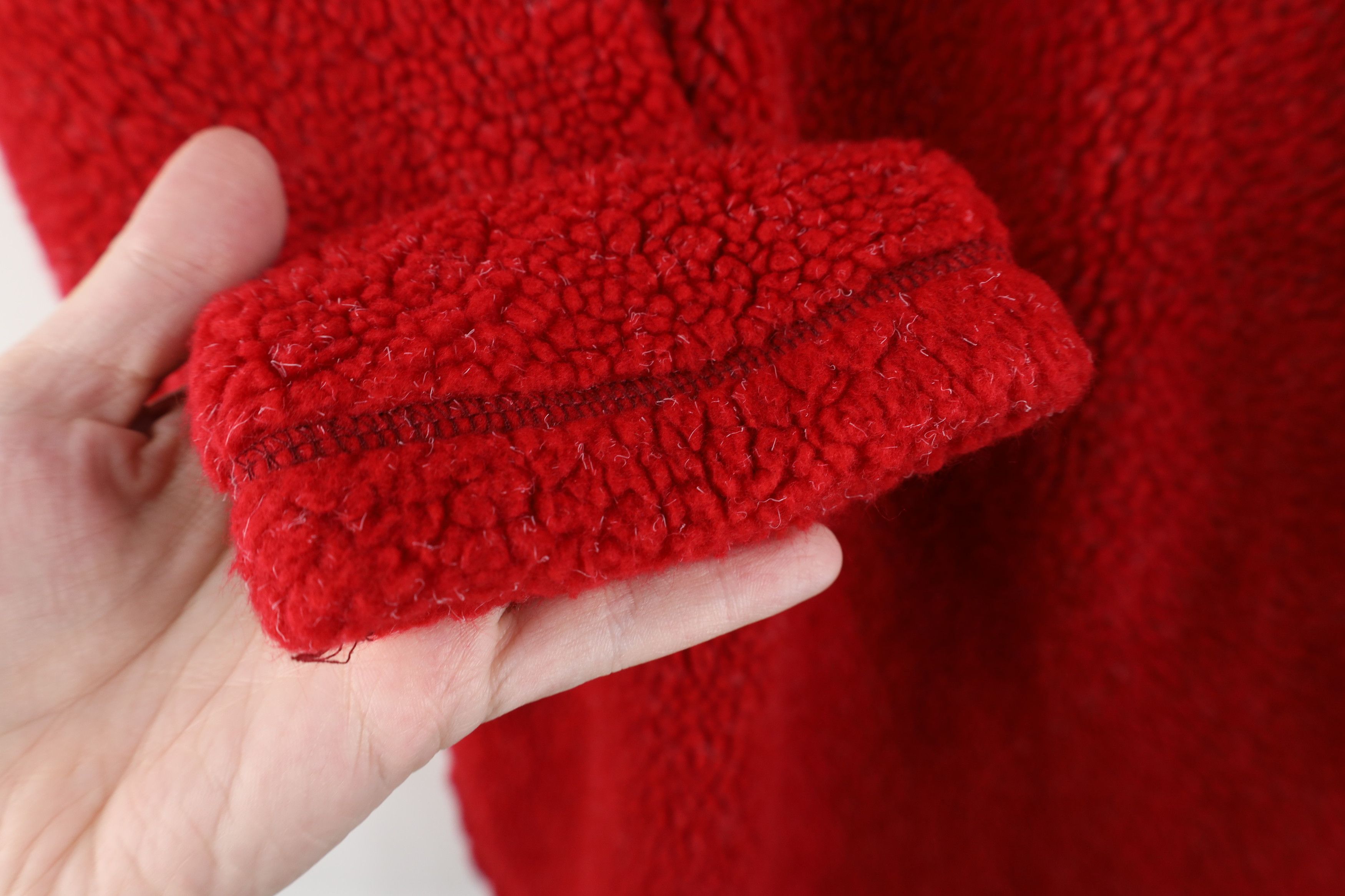 Vintage Vintage 90s Streetwear Deep Pile Fleece Sweater Red USA Size M / US 6-8 / IT 42-44 - 4 Thumbnail