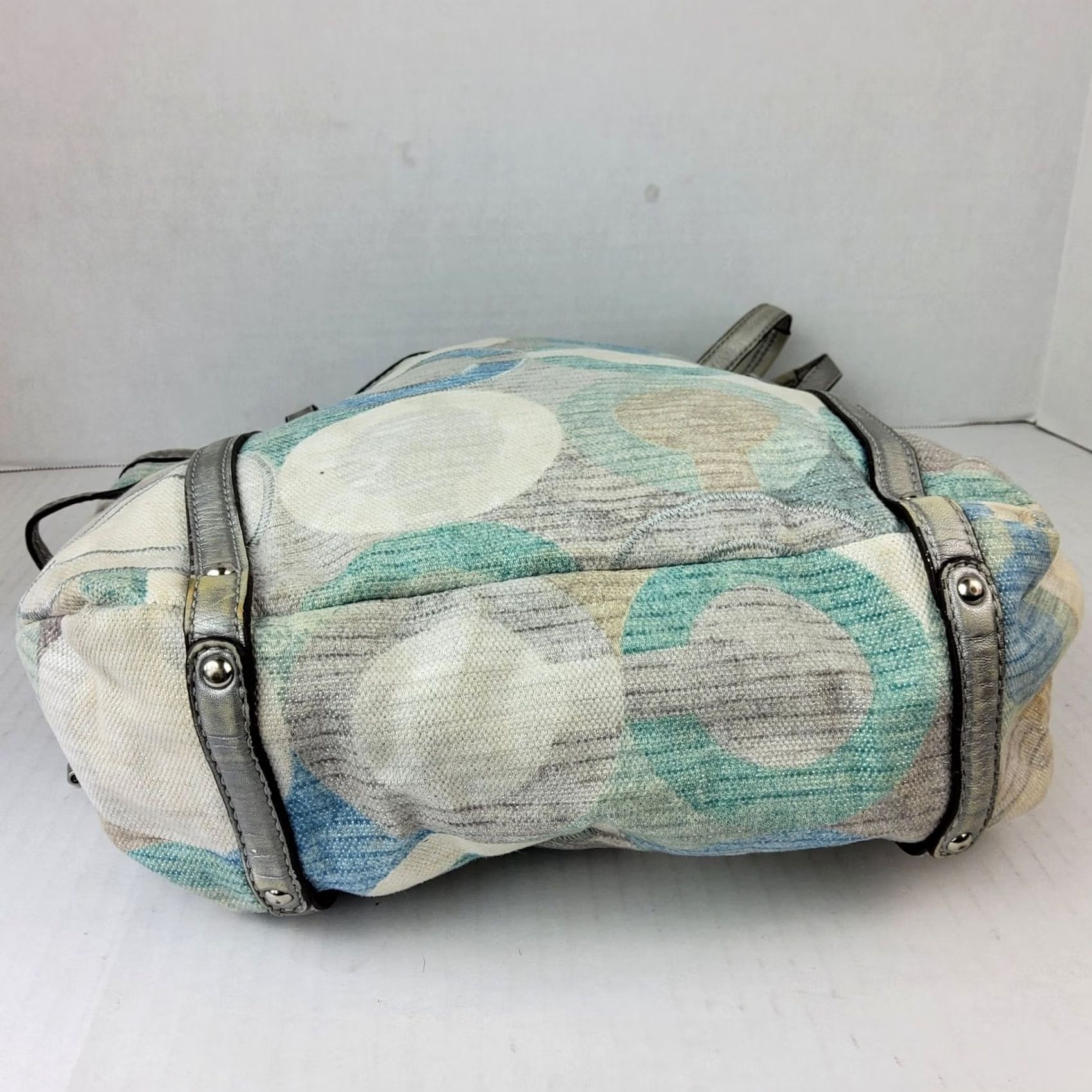 Coach Coach Audrey Metallic Graphic Op Art Cinched Tote 19573 Shoulder Handbag Purse Women Sat in Multi-Color Size ONE SIZE - 4 Thumbnail