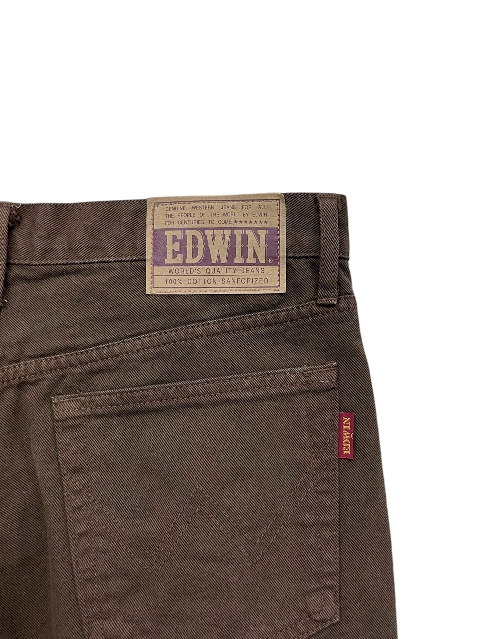 Edwin × If Six Was Nine × Le Grande Bleu (L.G.B.) 🔥VERY RARE🔥Vintage EDWIN Ultra FLARE Rusty Brown Denim 💥 Size US 31 - 6 Thumbnail
