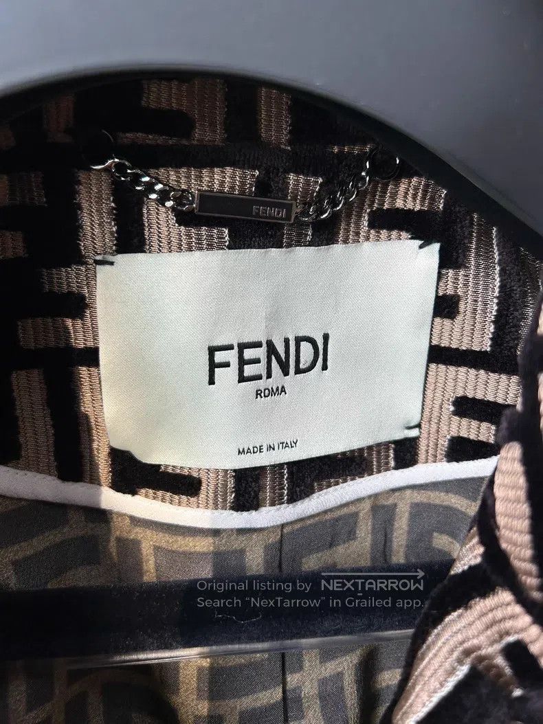 Fendi Fendi 3D embossed monogrammed suede button blazer Size XS / US 0-2 / IT 36-38 - 5 Thumbnail