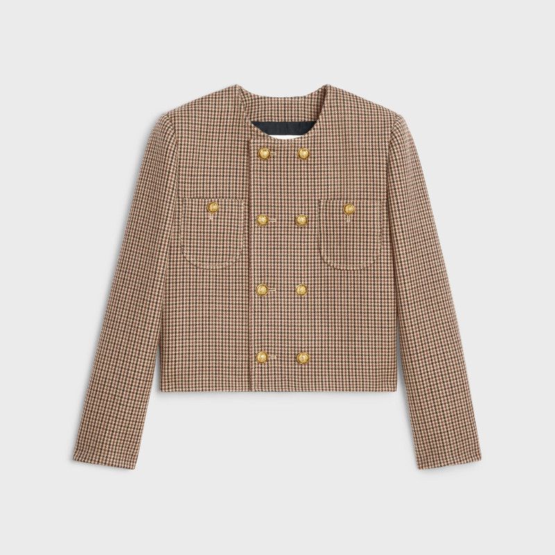 Celine o1w1db10526 2V77R0 Chelsea jacket in Brown Size XXS / US 00 / IT 34 - 1 Thumbnail