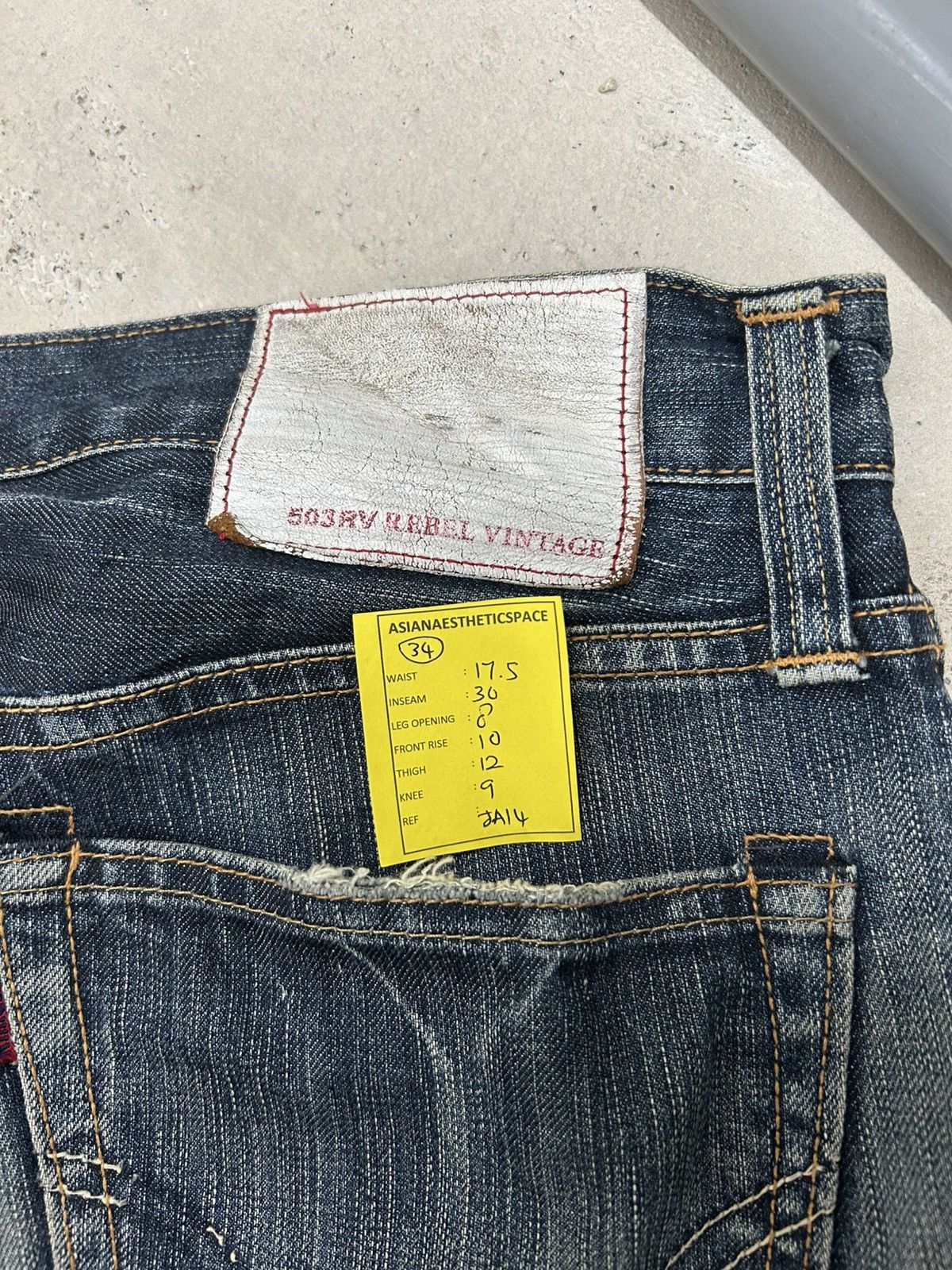Edwin Edwin 503 Rebel Vintage Japan Washed Denim Whisker Straight Size US 34 / EU 50 - 17 Thumbnail