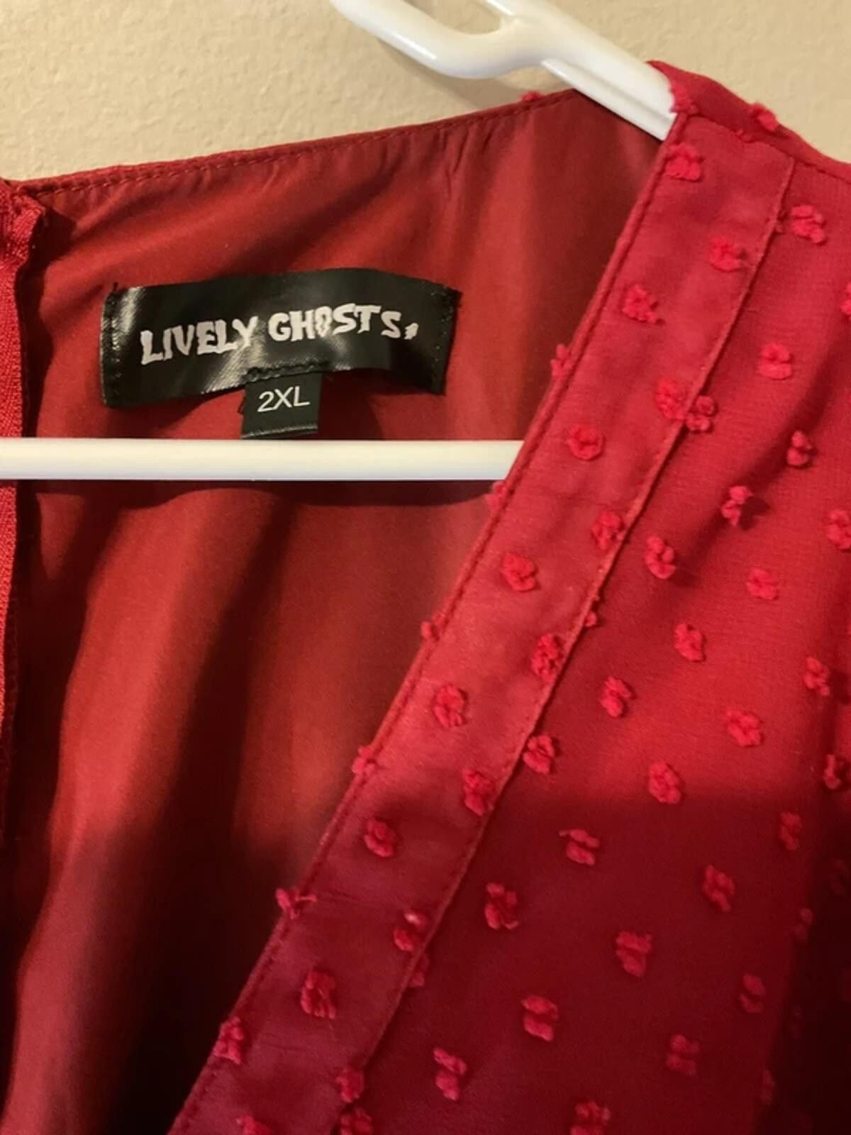 Other Red Swiss dot Lively Ghost gothic dress Size XL / US 12-14 / IT 48-50 - 6 Thumbnail
