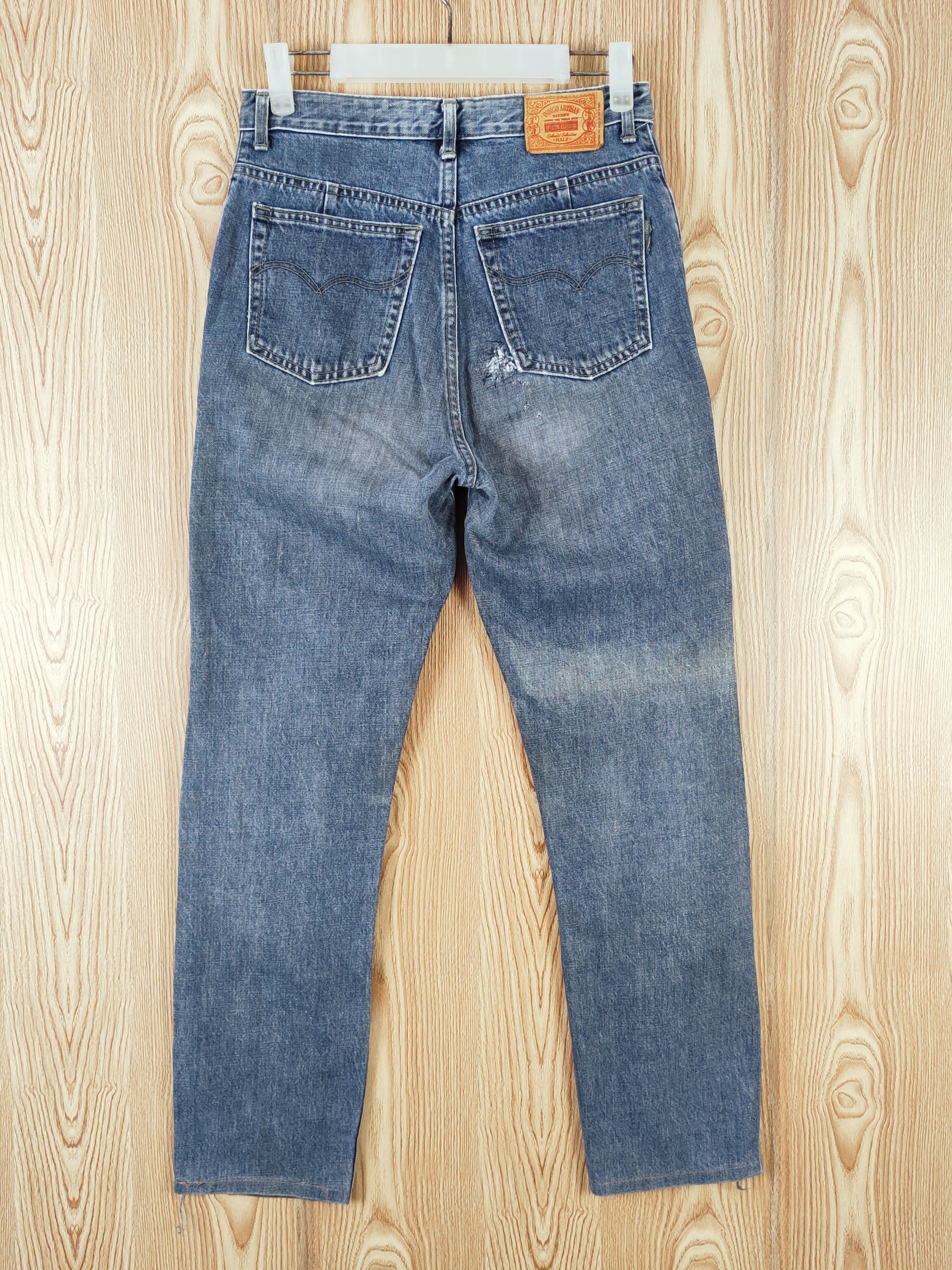 Indigo INDIGO ARTISAN Half Blue Distressed Ripped Jeans #W653 Size US 28 / EU 44 - 8 Thumbnail