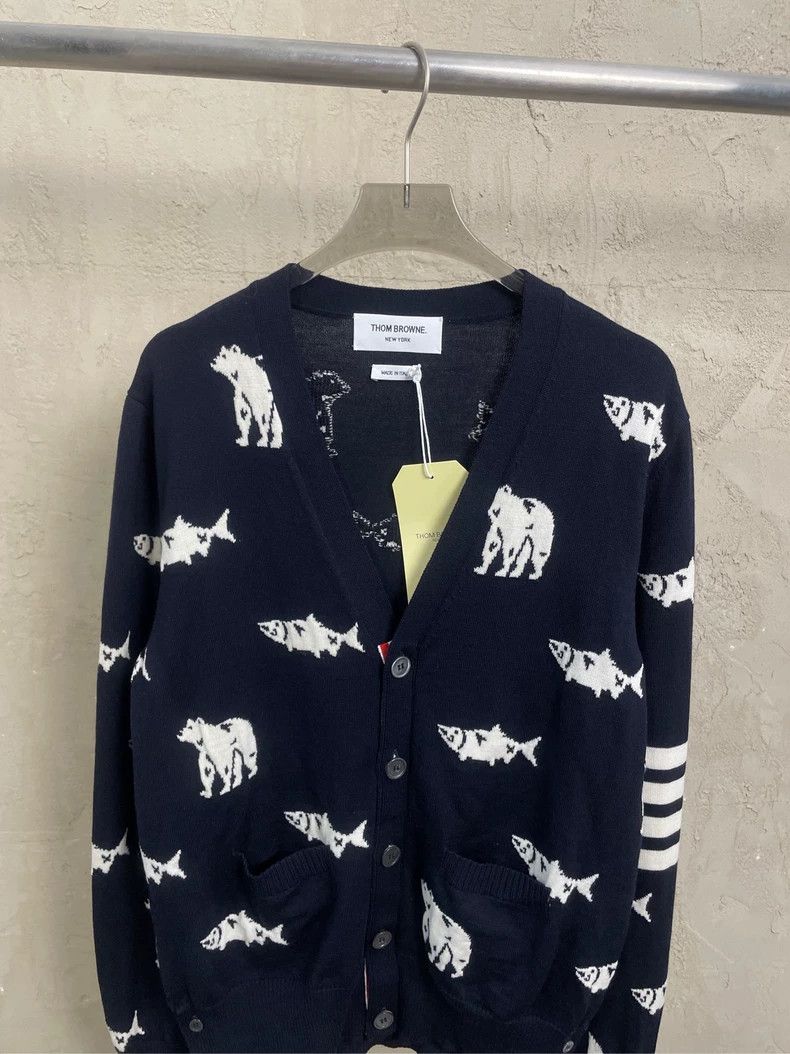 Thom Browne Thom Browne size0 Tibetan blue and white four stripe wool k Size US XS / EU 42 / 0 - 3 Thumbnail