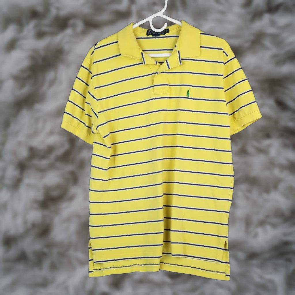 Ralph Lauren Ralph Lauren Polo Golf Shirt Mens Large Striped 100% Cotton VTG Yellow Polo by Ralph Lauren Golf Size US L / EU 52-54 / 3 - 1 Thumbnail