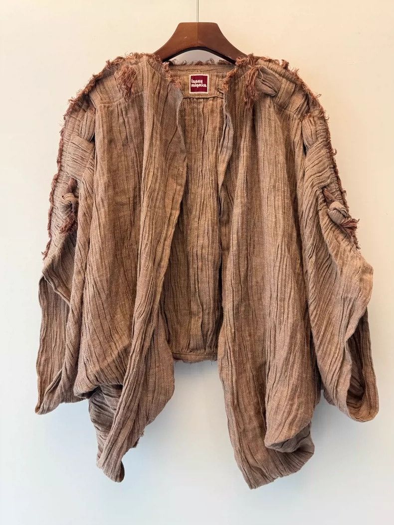 Issey Miyake 1980s Issey Miyake Linen Pleated Jacket - dmc Size US M / EU 48-50 / 2 - 1 Thumbnail
