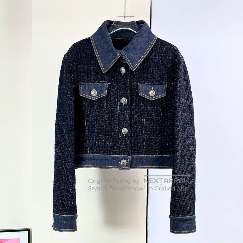 Chanel Chanel 18P blue and black woven denim stitching jacket Size M / US 6-8 / IT 42-44 - 1 Thumbnail
