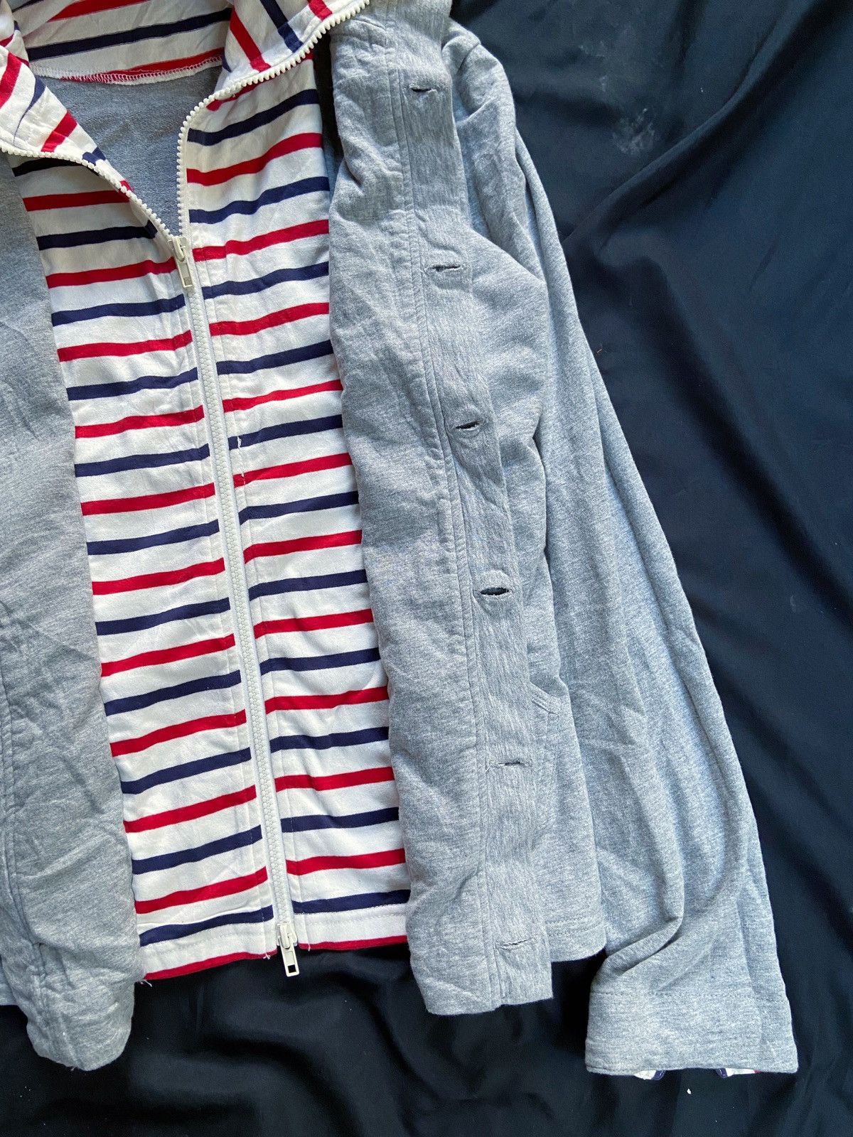Isamu Katayama Backlash APACHE VINTAGE DOUBLE LAYER STRIPED CASUAL ZIP HOODIE Size US S / EU 44-46 / 1 - 4 Thumbnail