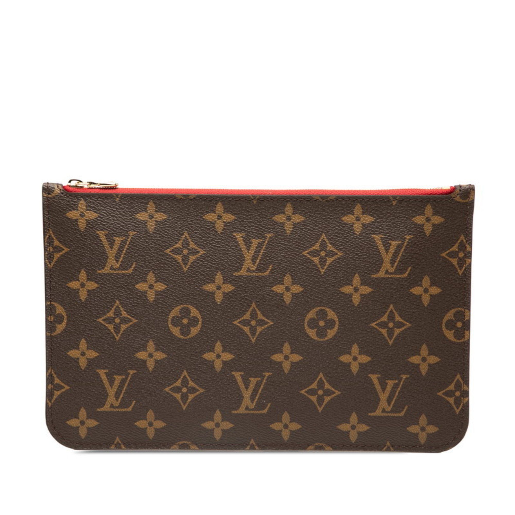 Louis Vuitton Louis Vuitton Monogram Neverfull MM with attached pouch in brown and red. Women's. Size ONE SIZE - 1 Thumbnail