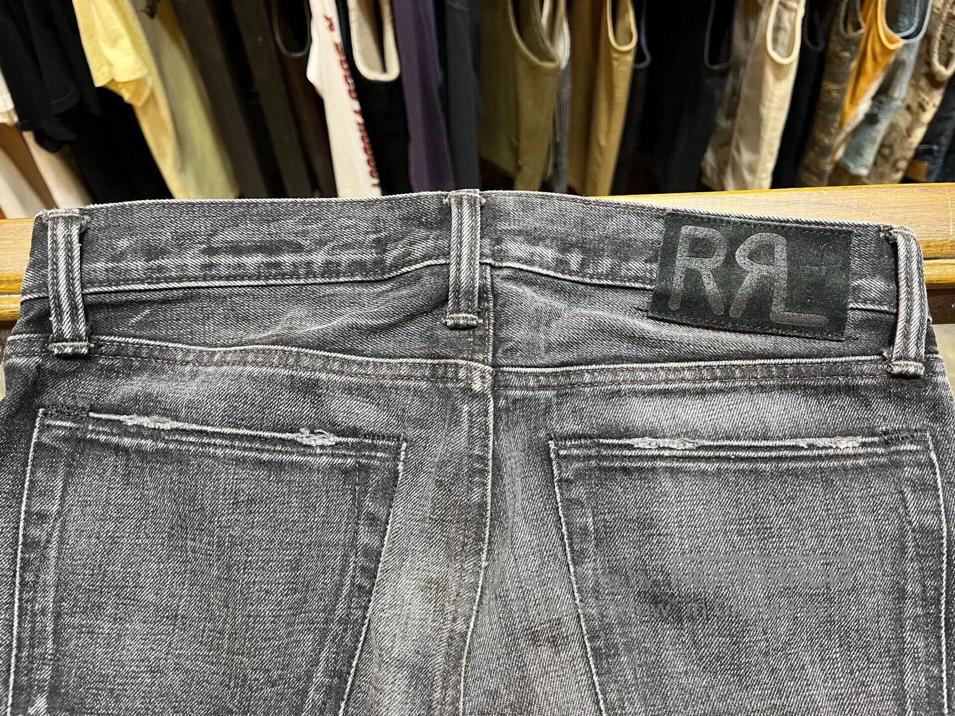 RRL Ralph Lauren double rl black denim jeans 30x30. Size US 30 / EU 46 - 7 Thumbnail
