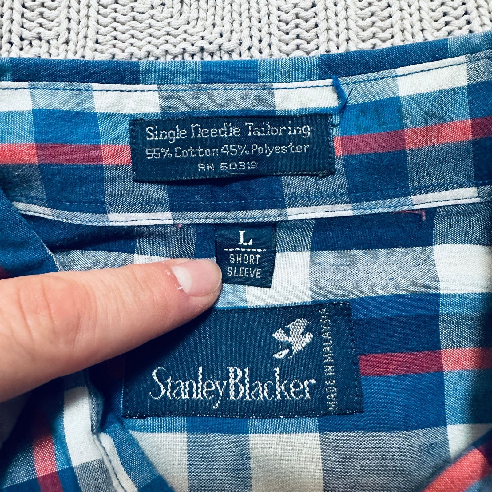 Stanley Blacker Vintage Stanley Blacker blue plaid short sleeve button down Size US L / EU 52-54 / 3 - 5 Thumbnail