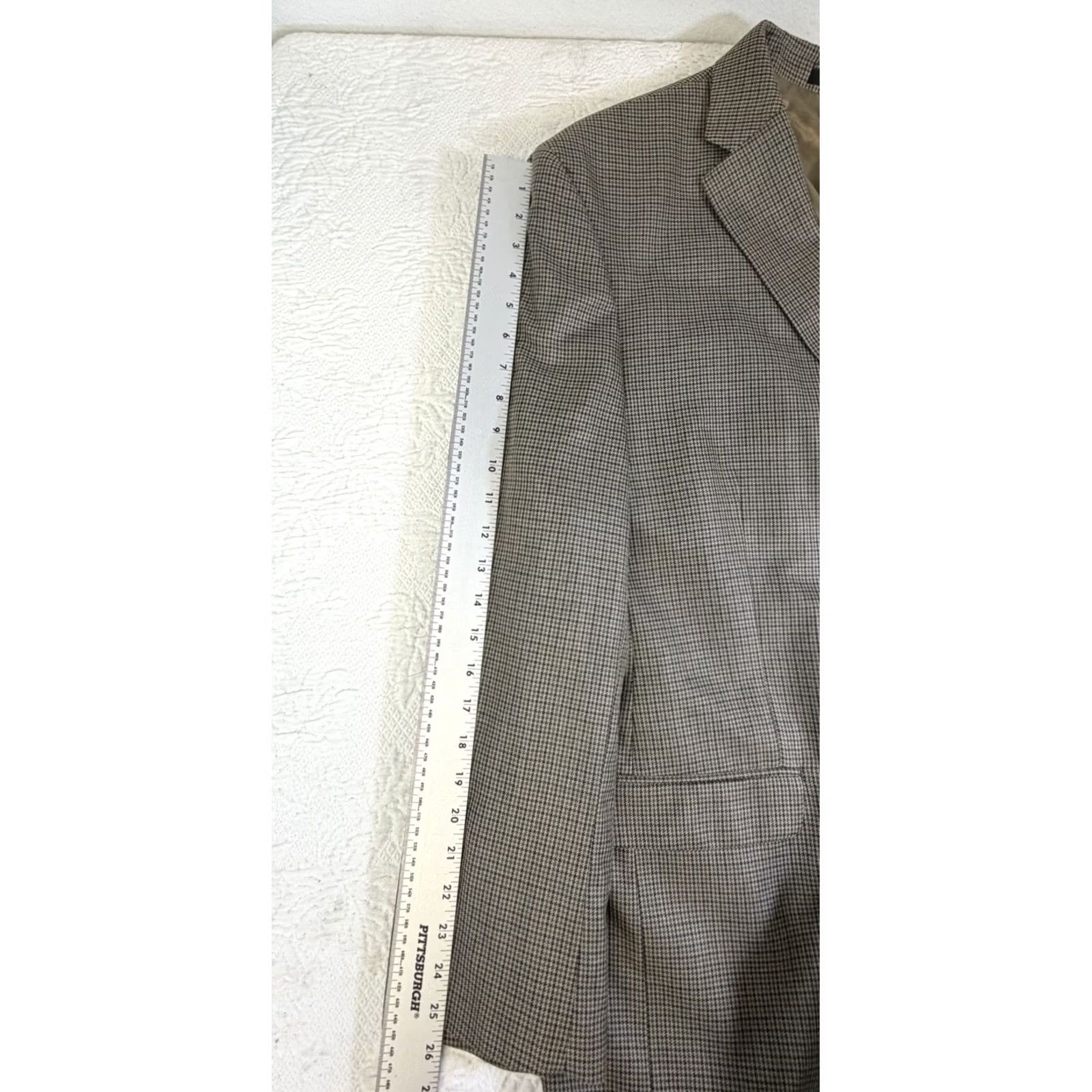 Ralph Lauren Lauren Ralph Lauren Mens 52R Silk Wool Blazer Brown Tan Houndstooth Sport Coat Size 52R - 5 Thumbnail