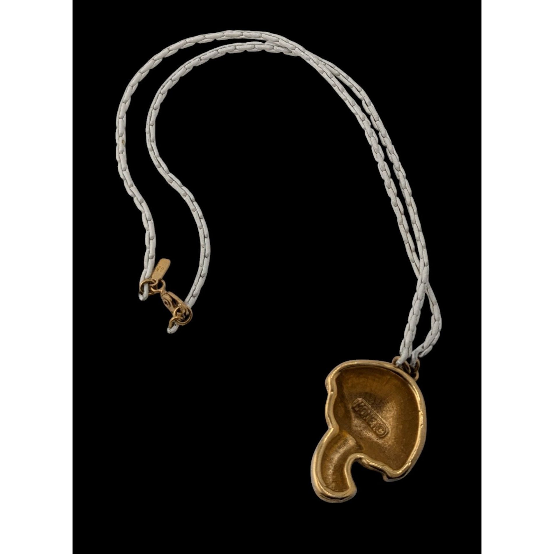 Monet Vintage Monet Cottagecore Mushroom White And Gold Pendant Ne Size ONE SIZE - 3 Thumbnail