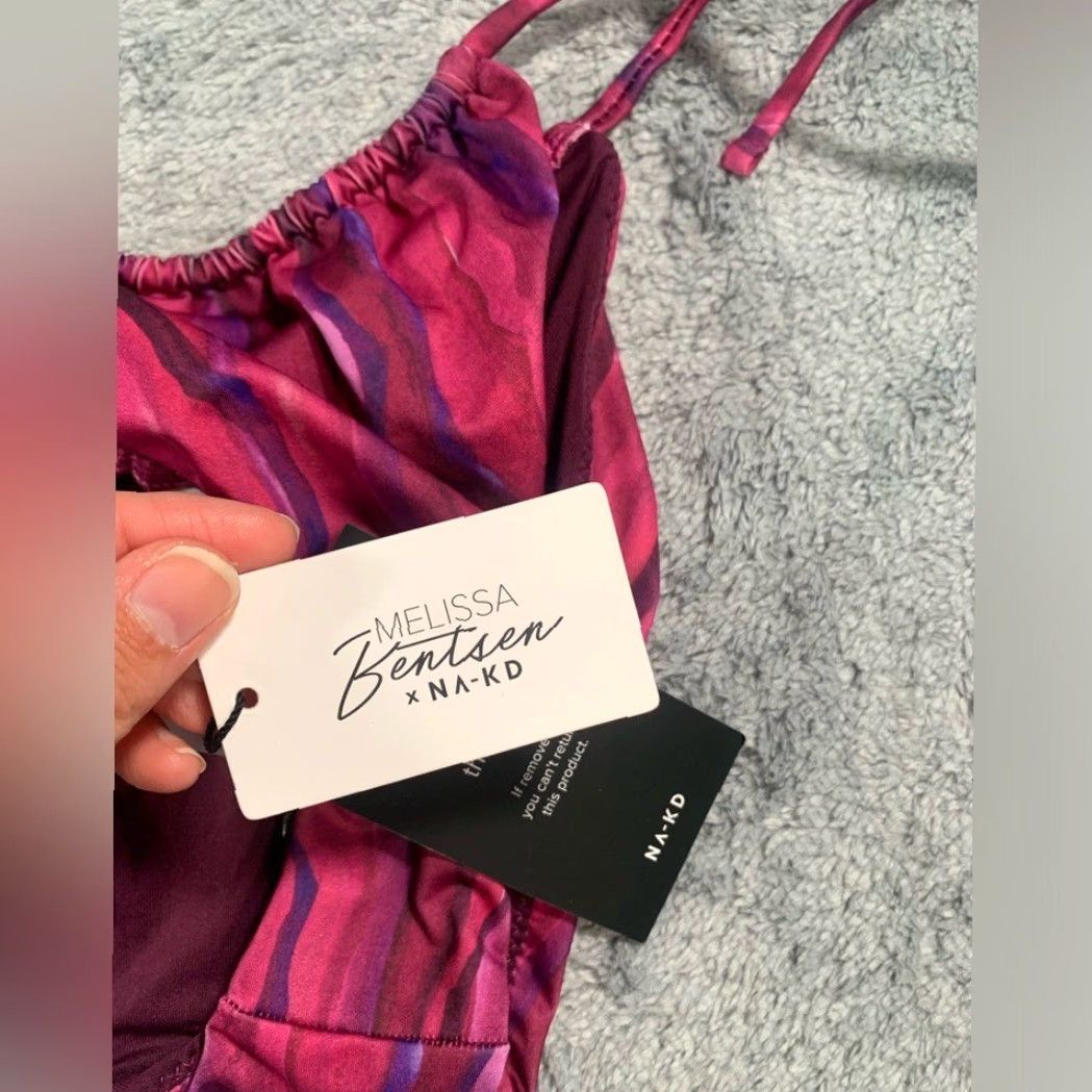 Vintage NWT Na-Kd Melissa Bentsen x NA-KD snake print bikini panty Large Purple Women L drawstring Bikini Panty Size 36" / US 14 / IT 50 - 5 Thumbnail