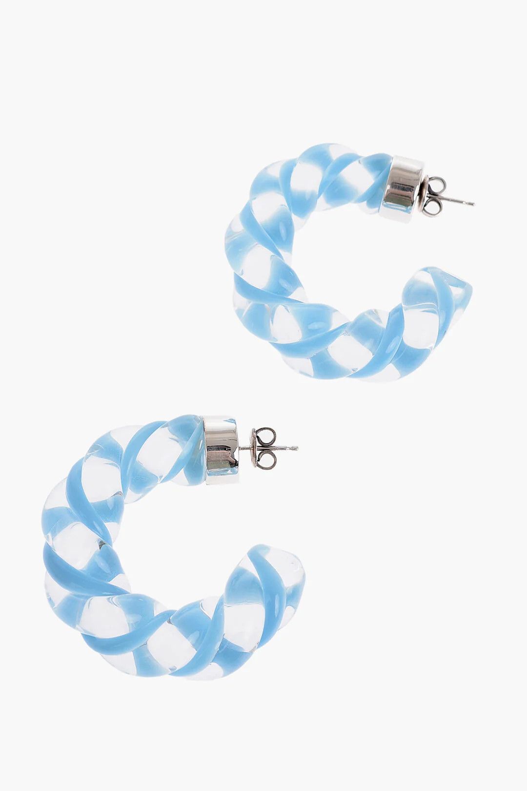 Bottega Veneta og1mm0426 Size: OS / Glass & Silver Earrings in Light Blue Size ONE SIZE - 1 Thumbnail