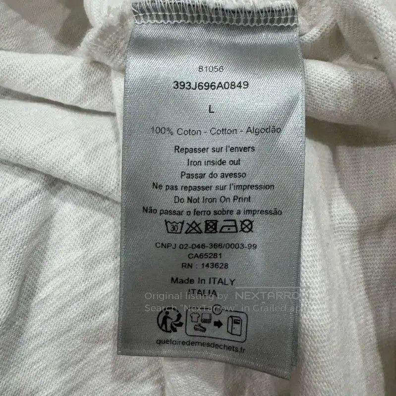Dior Dior White Cotton Men's T-Shirt . Size US L / EU 52-54 / 3 - 5 Thumbnail