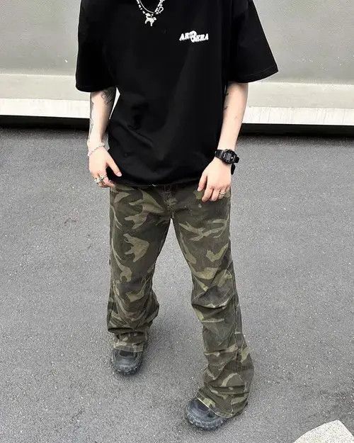 Japanese Brand × Vintage Camo Baggy Cargo Pants Size US 28 / EU 44 - 3 Thumbnail