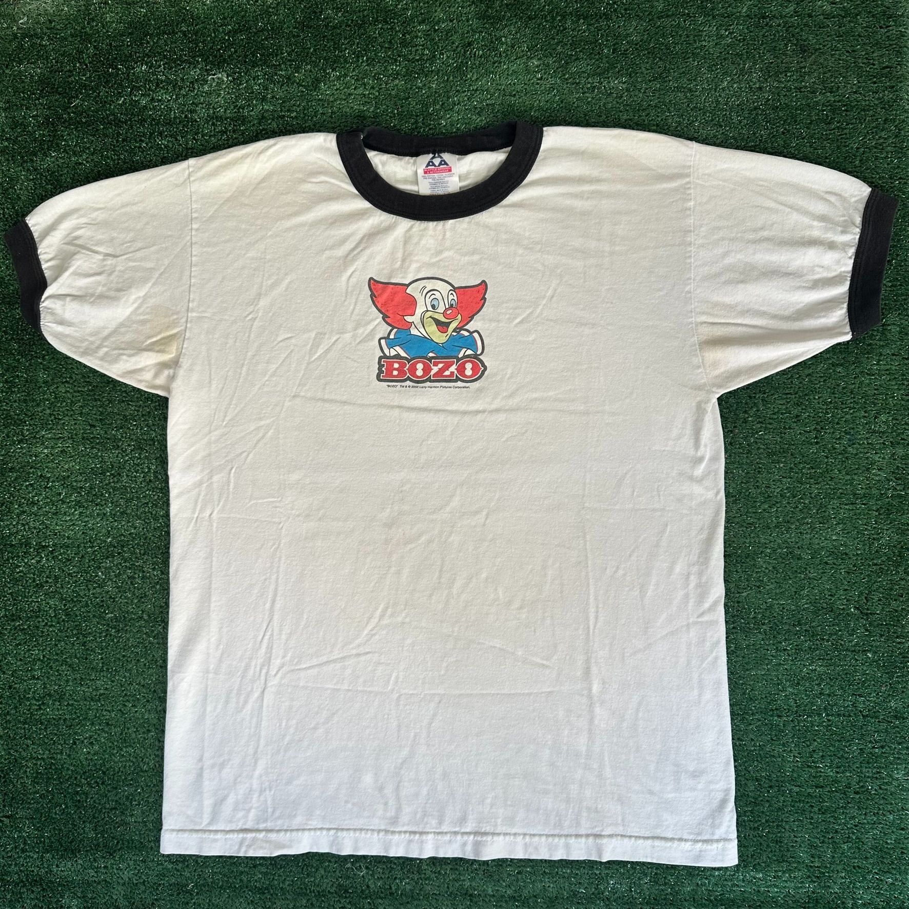 Alstyle Vintage Y2K Bozo the Clown Ringer T-Shirt White Boxy 2002 La Size US L / EU 52-54 / 3 - 1 Thumbnail