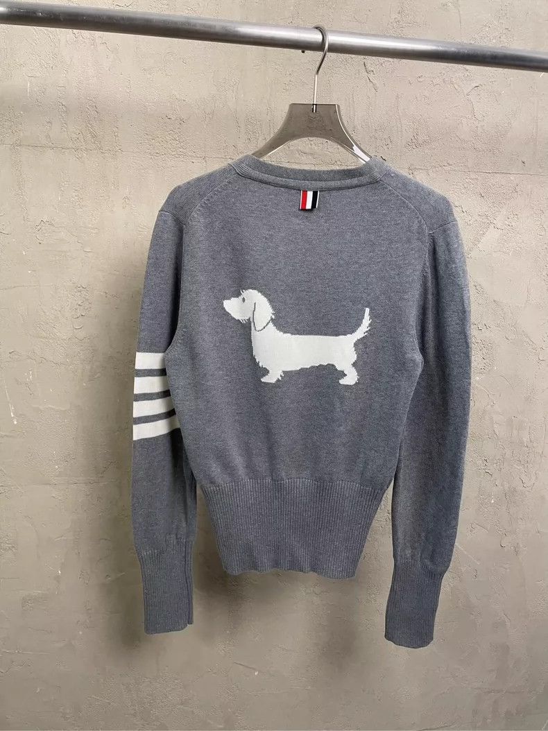 Thom Browne Thom Browne Gray dog four stripe knit sweater Size S / US 4 / IT 40 - 2 Thumbnail