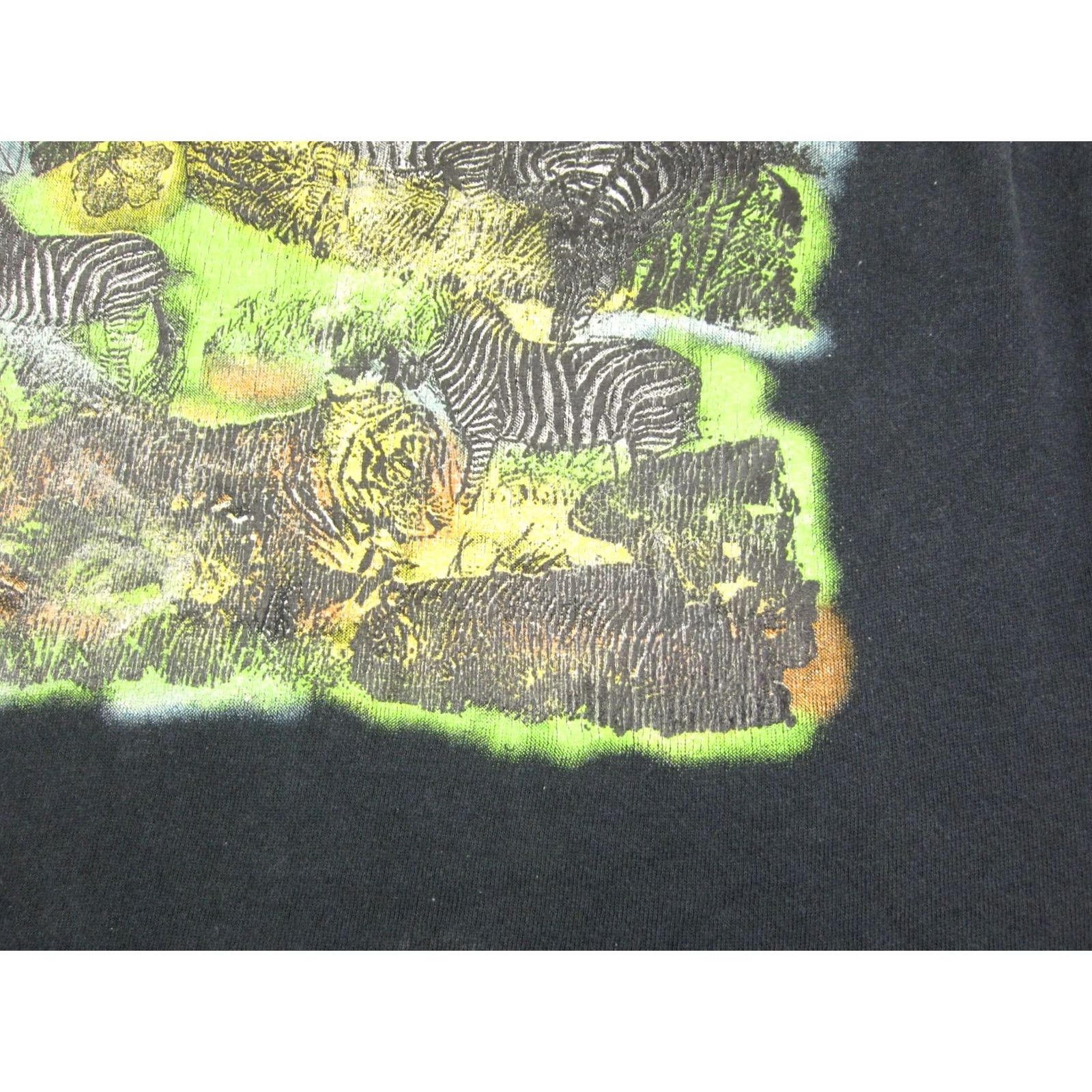 Vintage VINTAGE Safari Wildlife Mens Shirt Medium Black Zebra Tiger Giraffe Graphic 90s Size US M / EU 48-50 / 2 - 6 Thumbnail