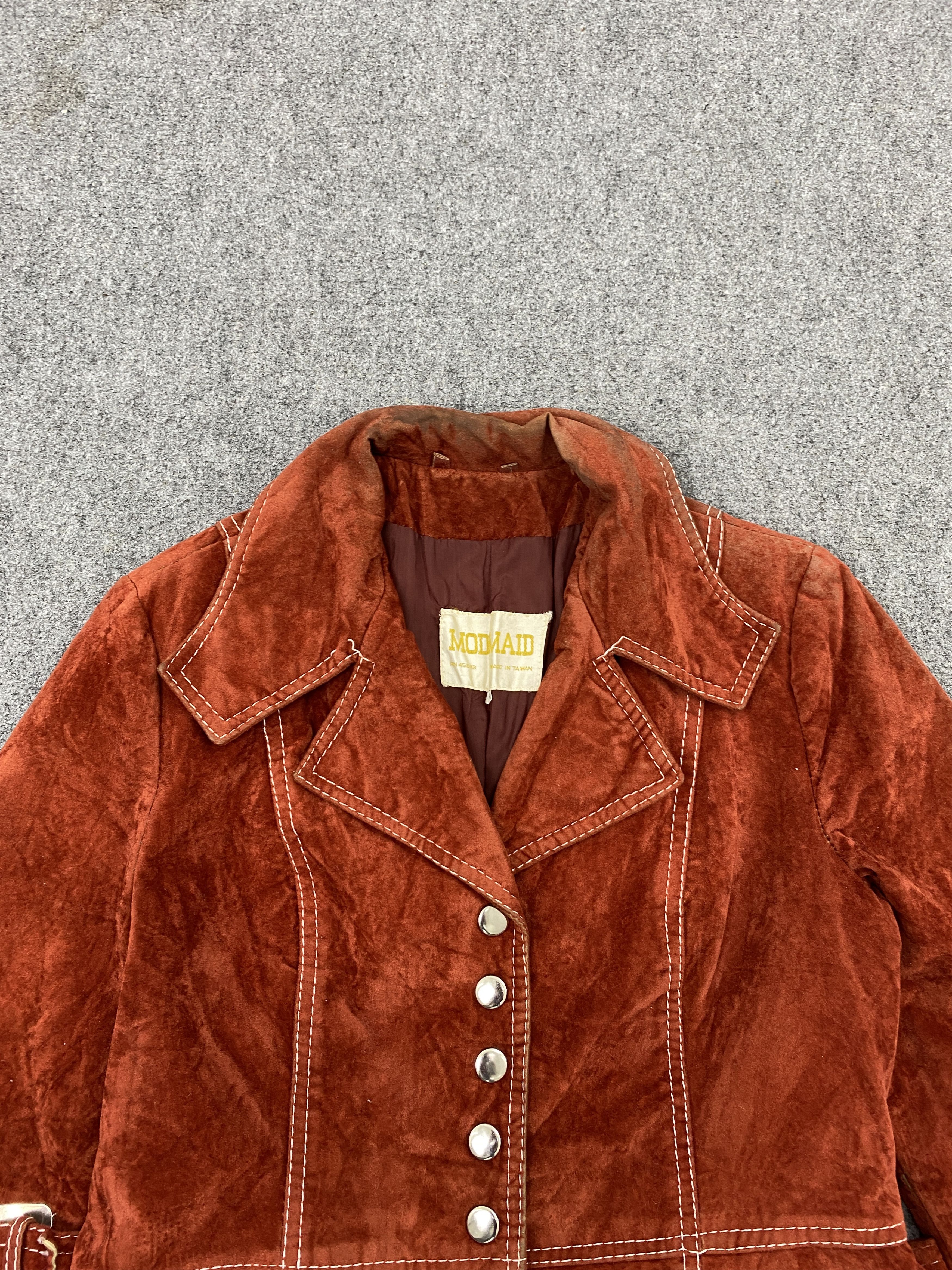 Vintage Vintage Suede Boho Hippie Festival Women Coat MJ0084Z Size XL / US 12-14 / IT 48-50 - 2 Thumbnail